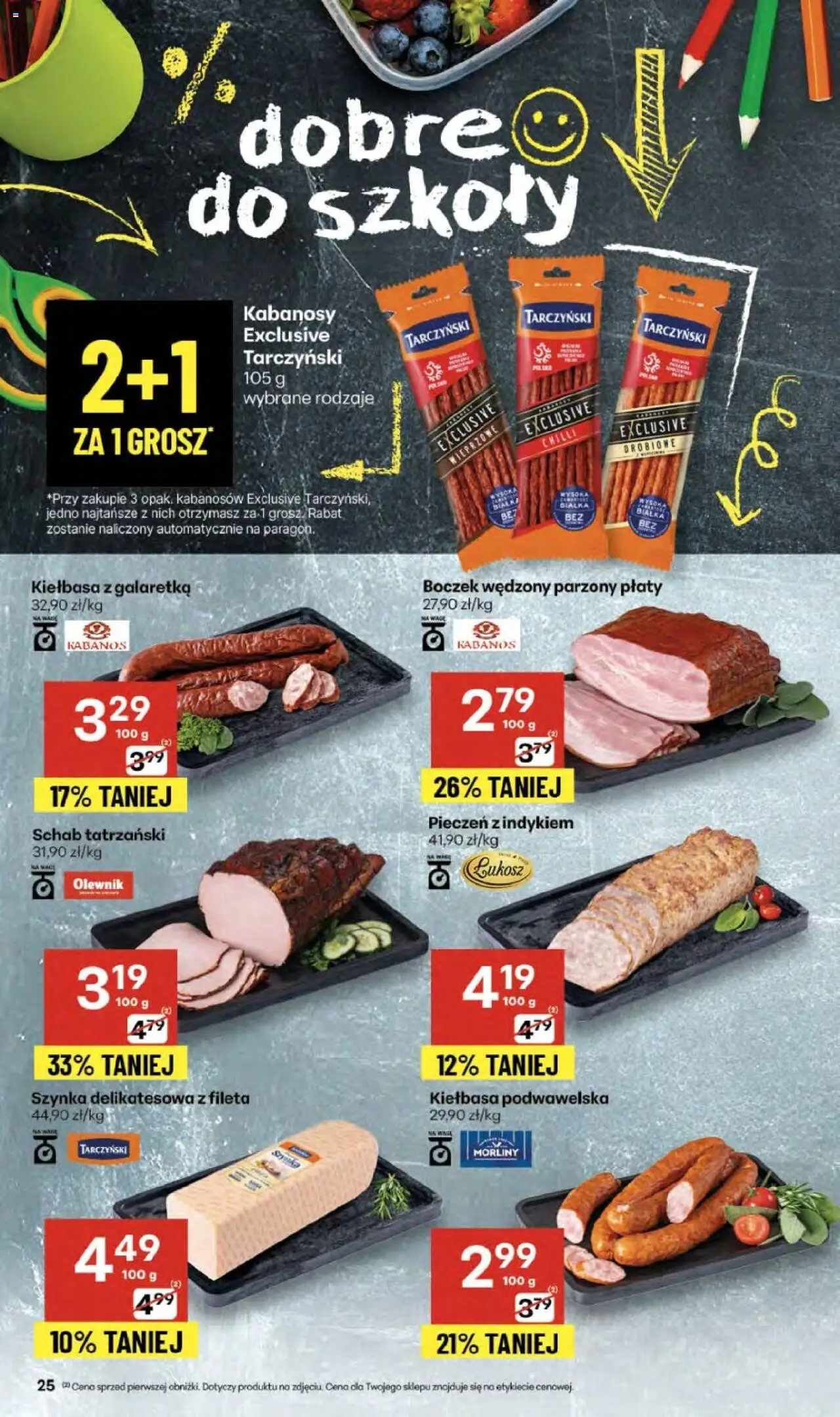 Delikatesy Centrum Gazetka od 11.09.2025 | Strona: 25 | Produkty: Kiełbasa, Schab, Boczek wędzony parzony, Boczek