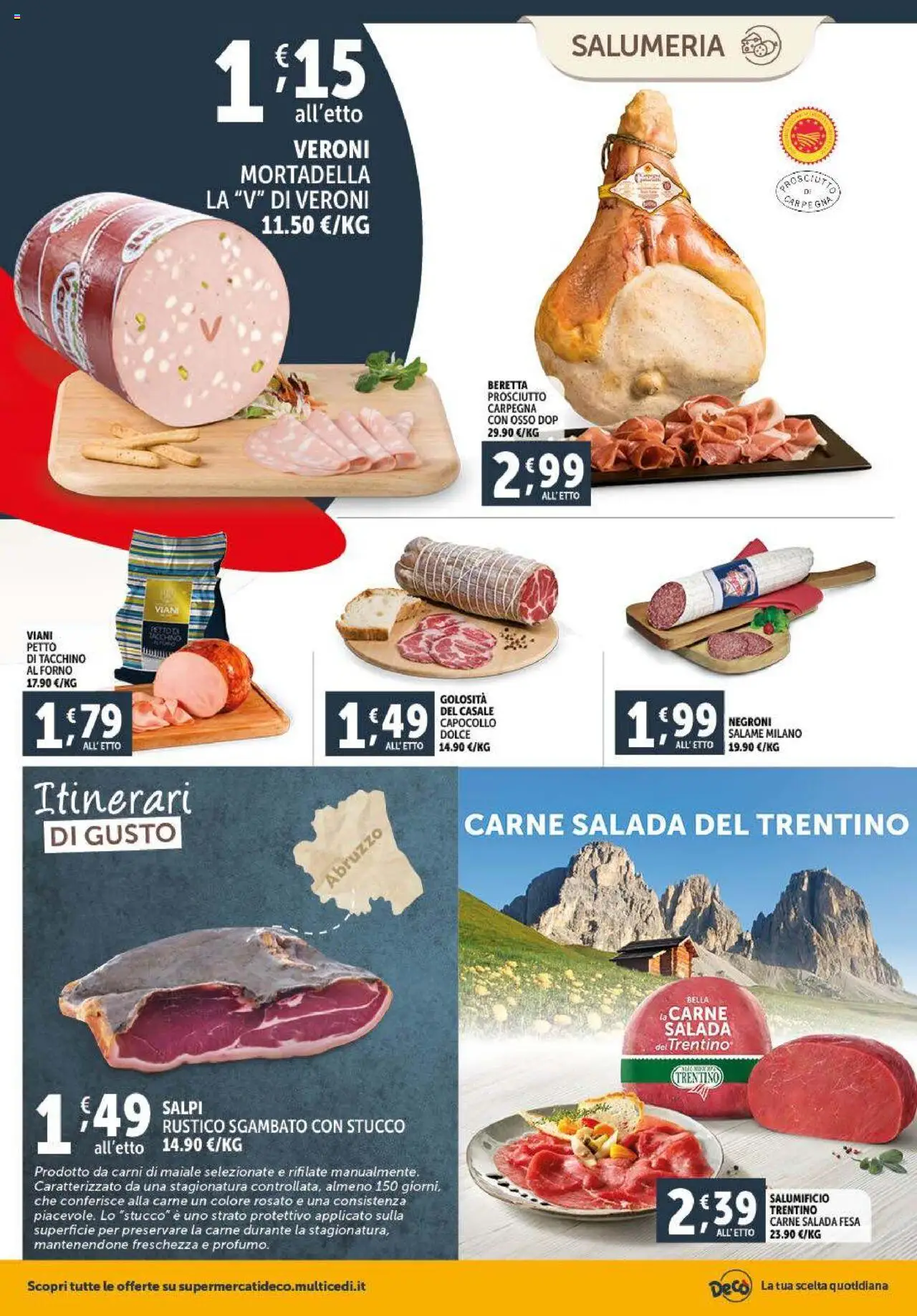 Volantino Decò del 23.09.2025 | Pagina: 3 | Prodotti: Salame, Maiale, Mortadella, Stucco