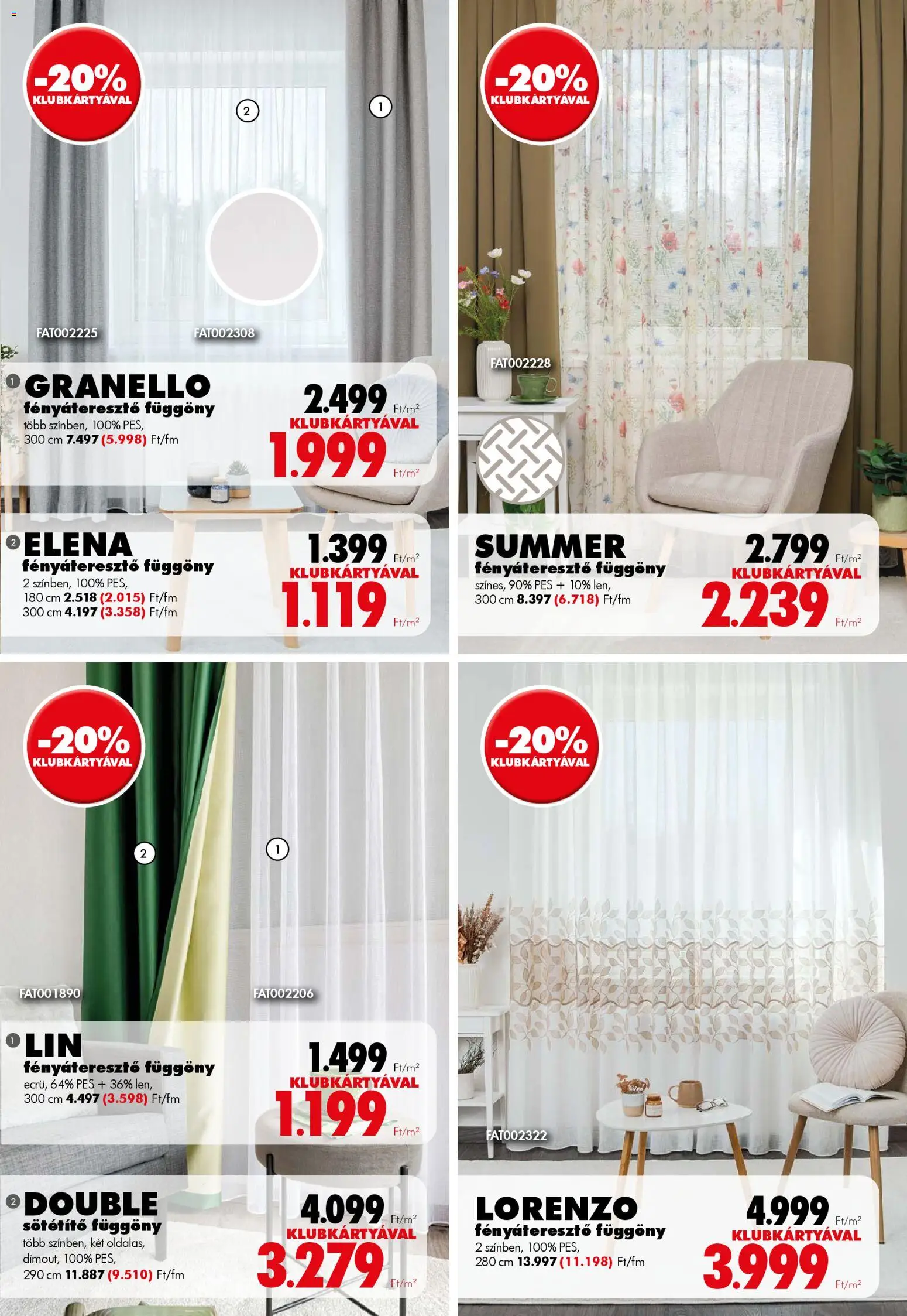 Diego akciós ujság - amely érvényes a következő dátumtól: 01.04.2026 | Oldal: 11 | Termékek: Fényáteresztő függöny, Függöny