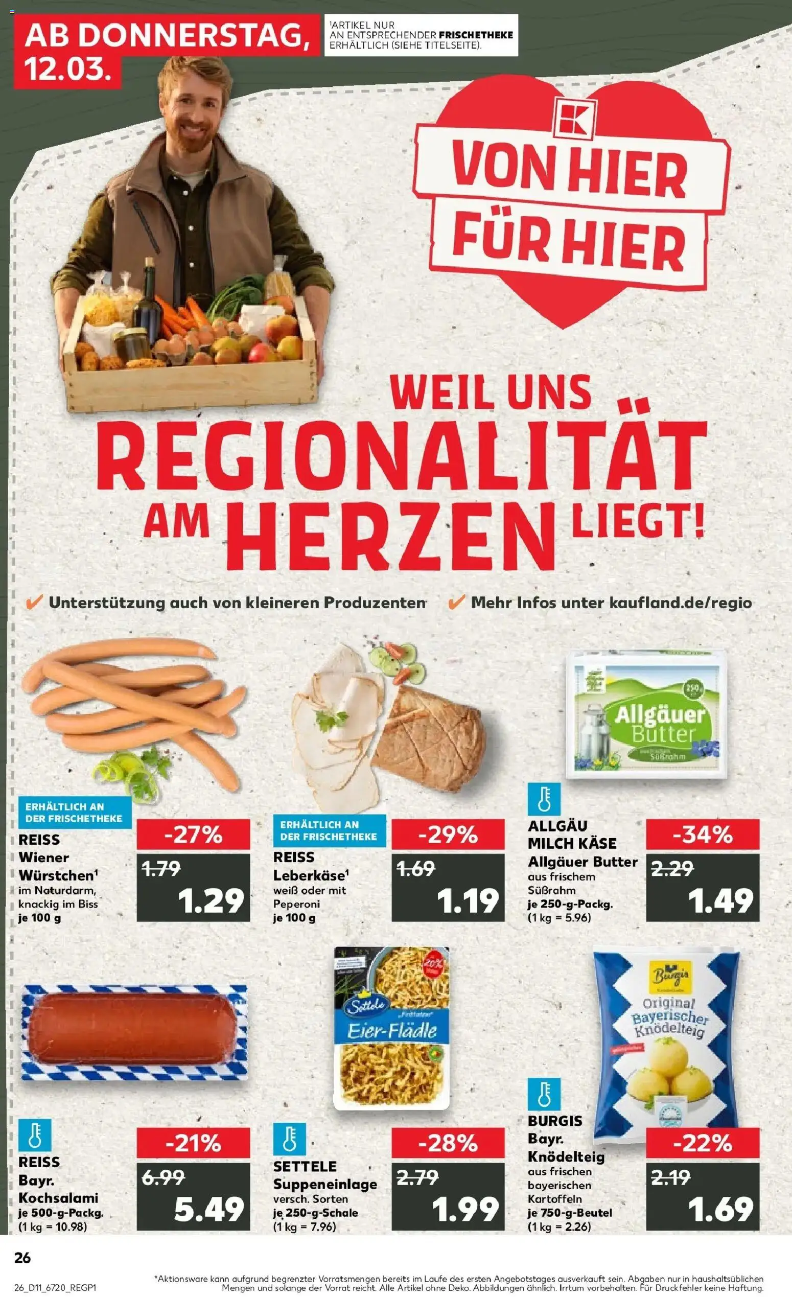 Kaufland Prospekt Schrobenhausen	 – gültig ab 09.03.2026 | Seite: 42 | Produkte: Butter, Käse, Kartoffeln, Salami