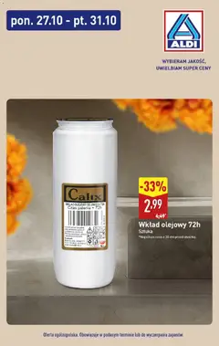 Pogląd oferty "Aldi - Wkład olejowy taniej w ALDI" - ważna od 27.10.2025