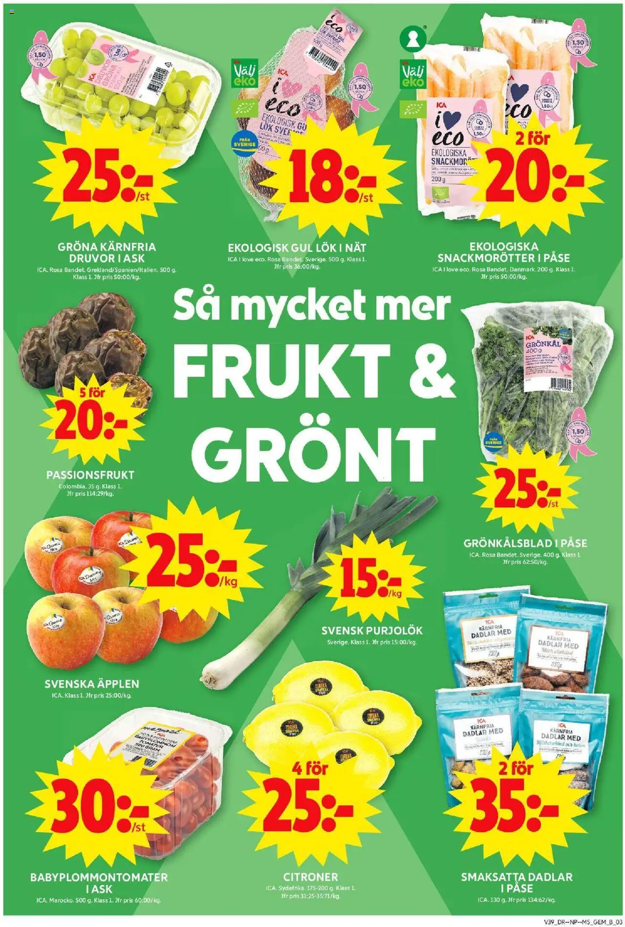 ICA Maxi reklamblad aktuell från 22.09.2025 | Sida: 3 | Produkter: Choklad, Gul lök, Äpplen, Tomater