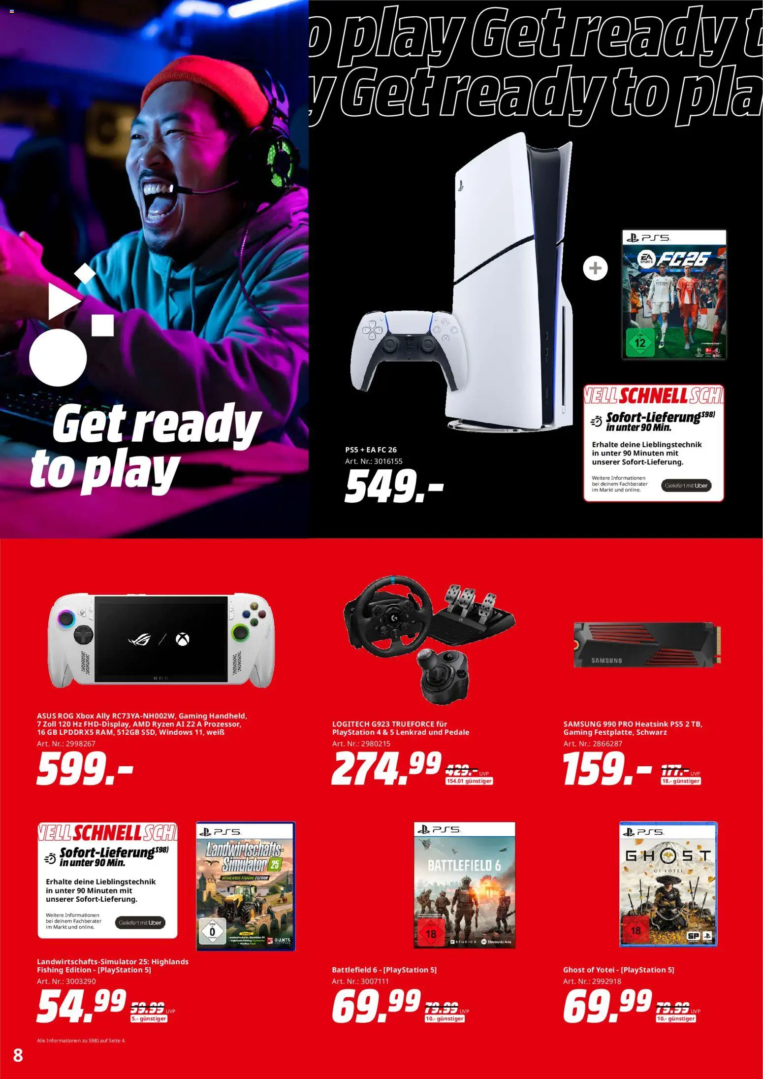 Media Markt - Black Friday  – gültig ab 28.10.2025 | Seite: 8 | Produkte: Playstation, Xbox, Samsung
