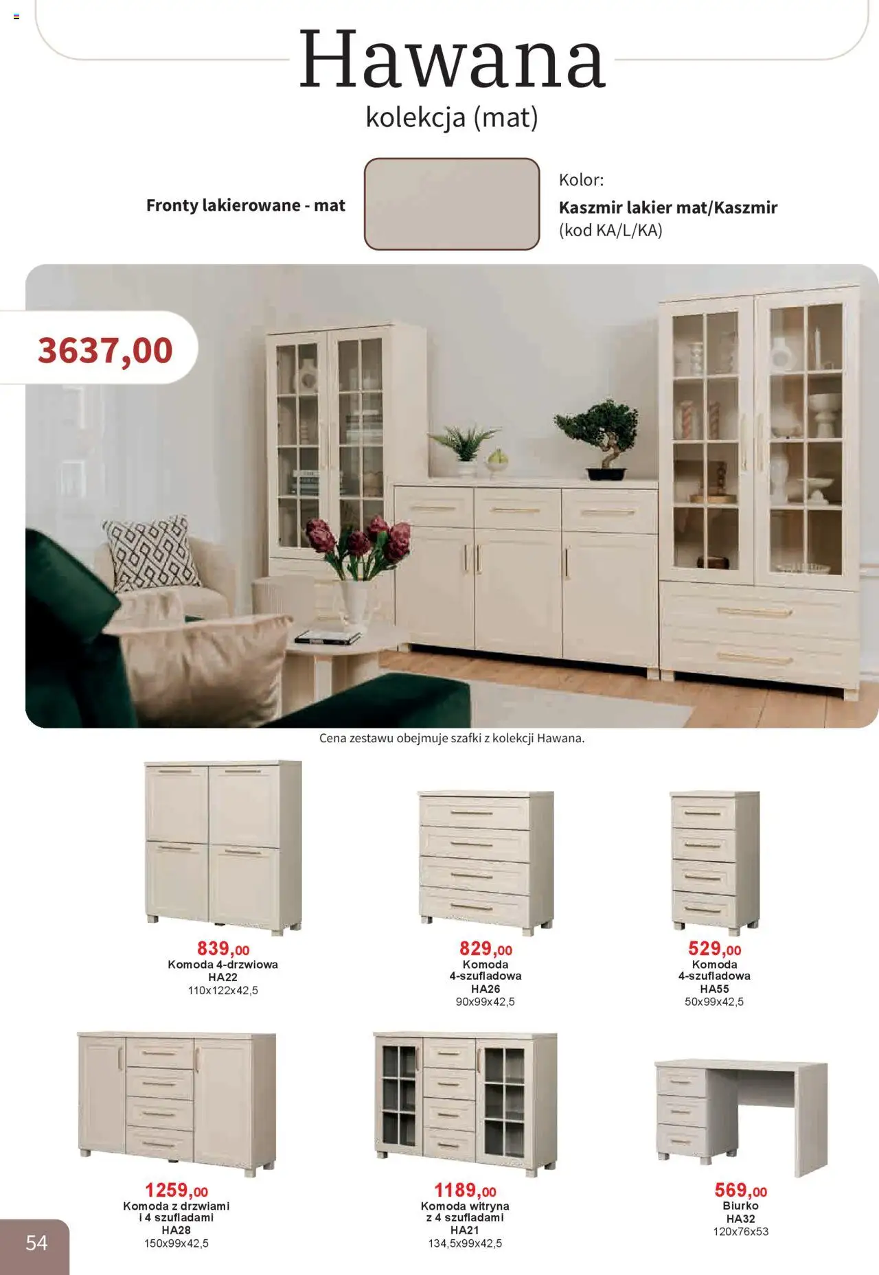 Bodzio Katalog od 01.10.2025 | Strona: 54 | Produkty: Komoda, Biurko, Witryna