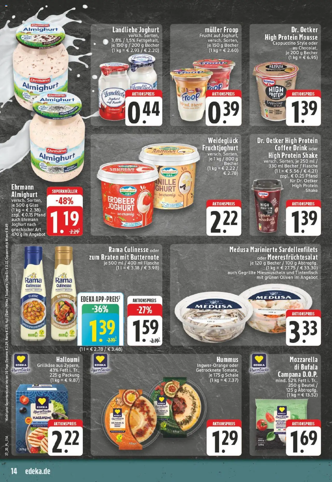 Edeka prospekt Titz	 - gültig ab dem 29.06.2025 | Seite: 14 | Produkte: Froop, Rama, Tintenfisch, Fruchtjoghurt