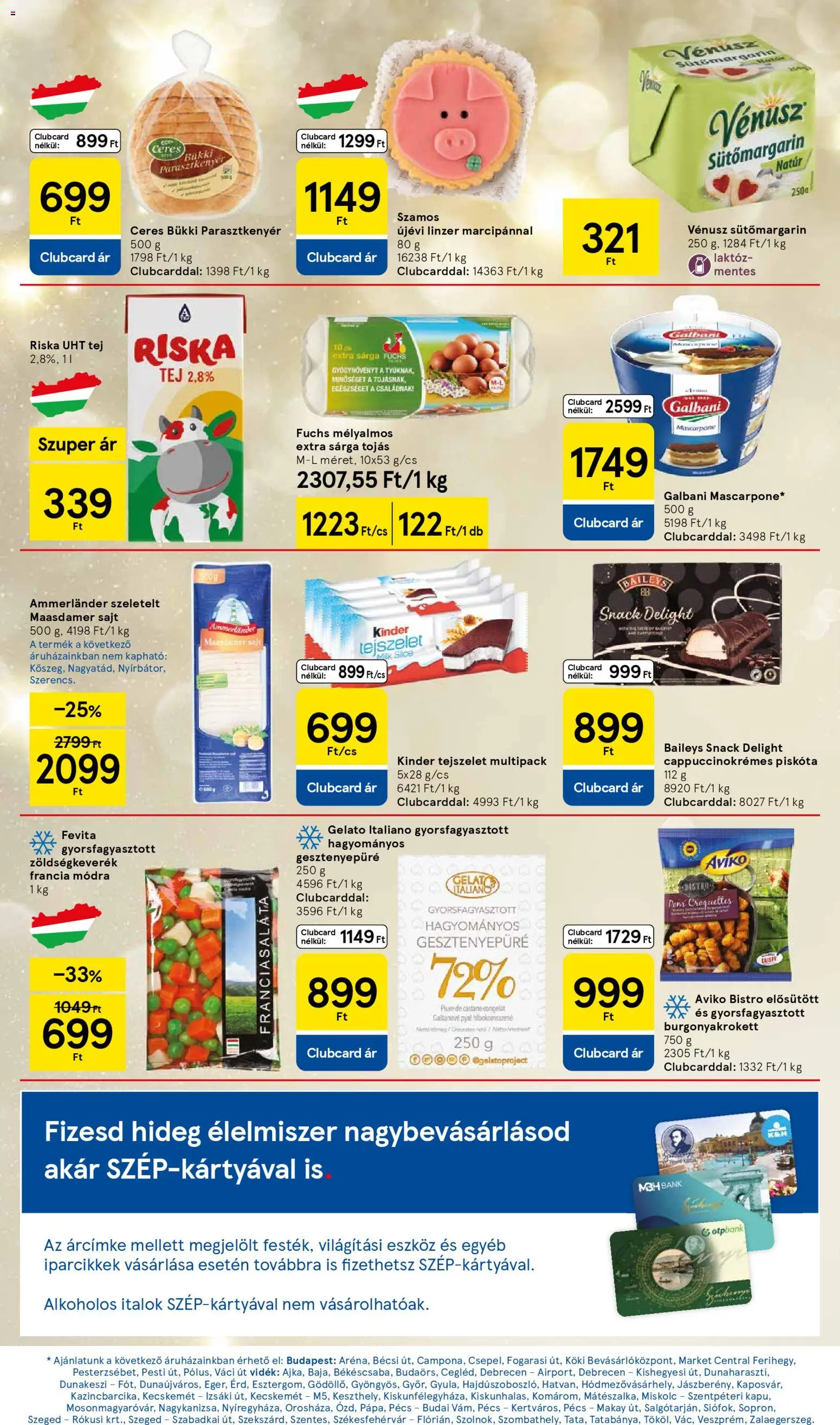 Tesco akciós ujság - amely érvényes a következő dátumtól: 18.12.2025 | Oldal: 4 | Termékek: Piskóta, Alkoholos italok, Tej, Tojás