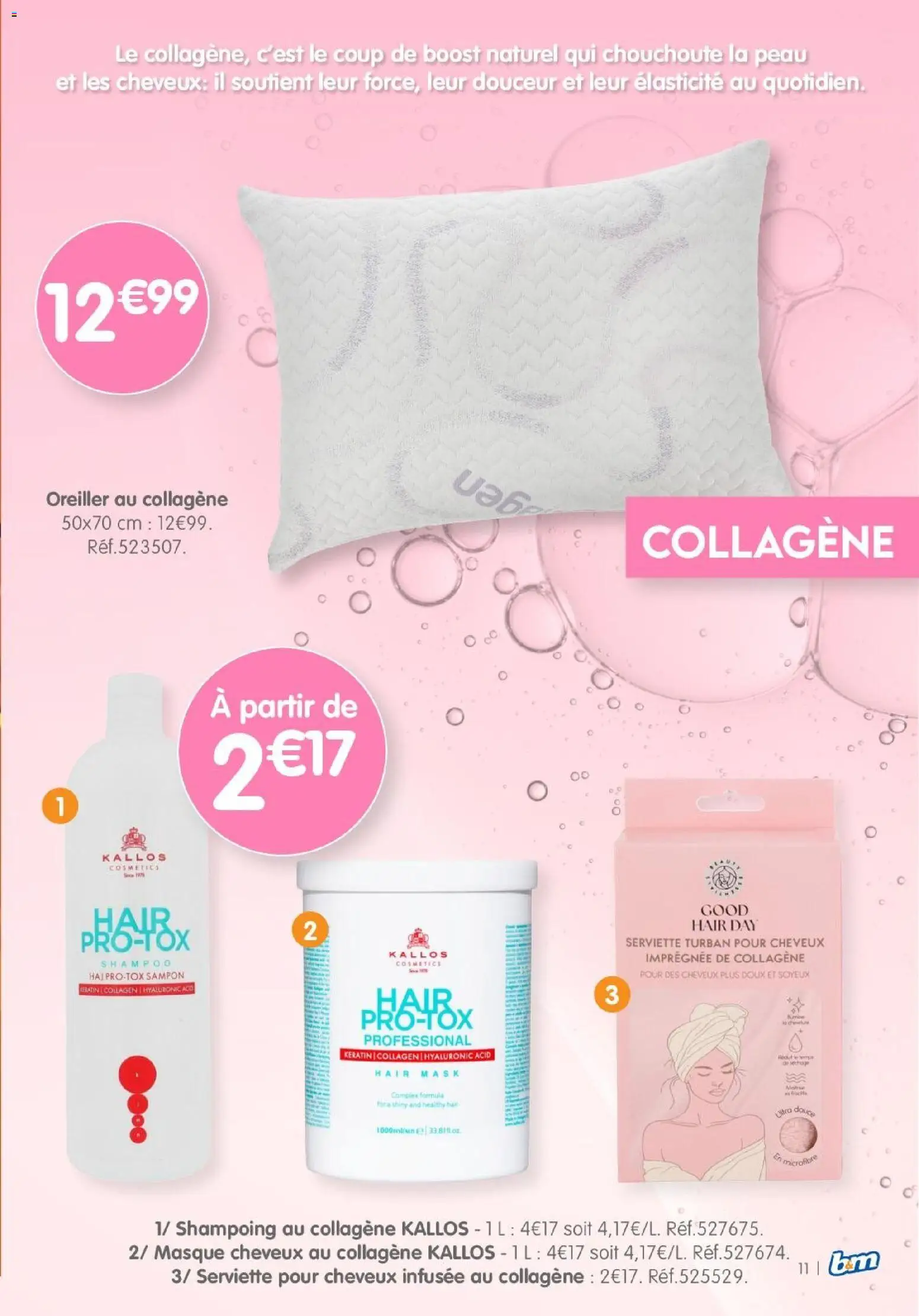 {H1} | Page: 11 | Produits: Shampoing, Masque, Oreiller