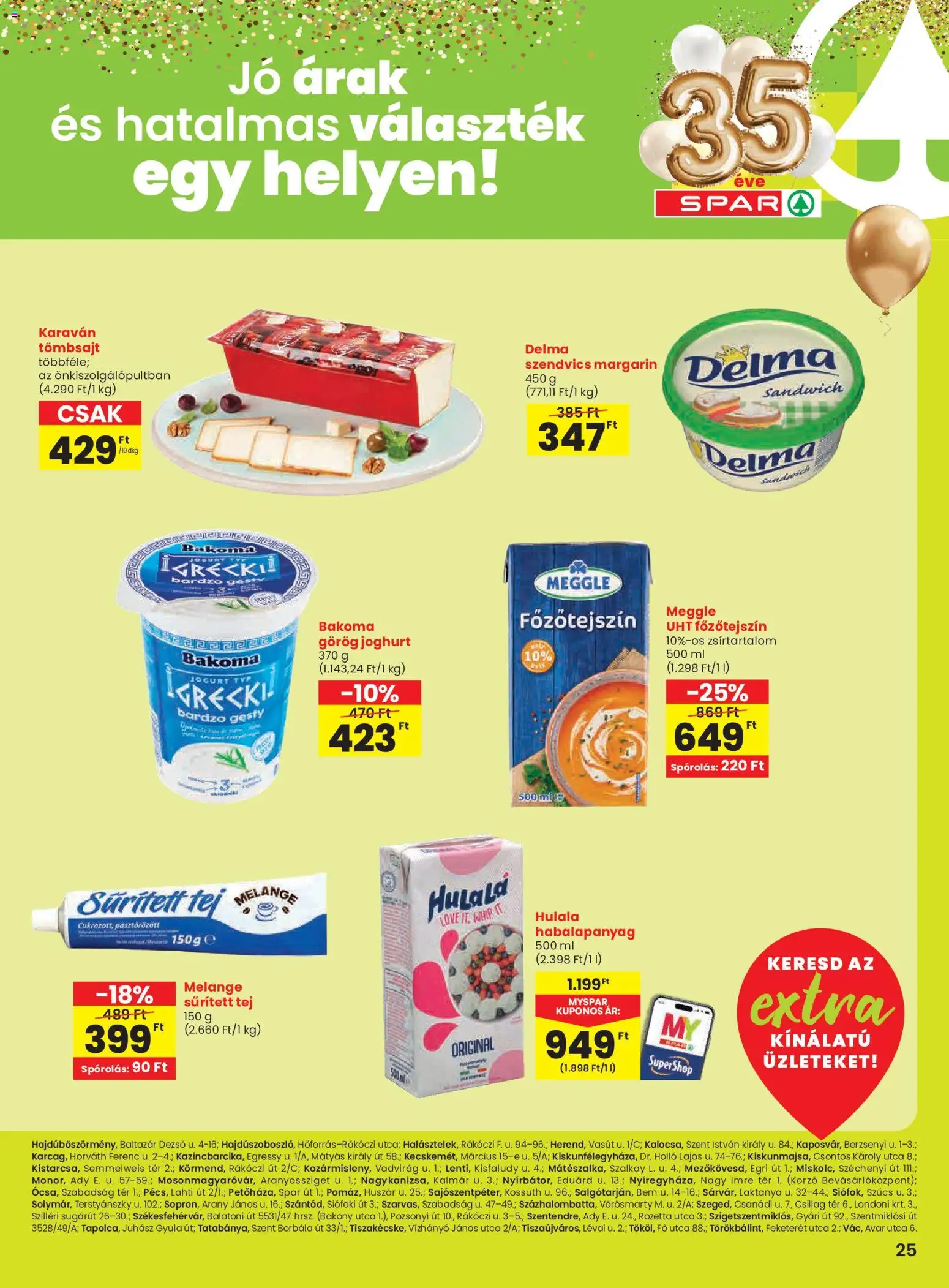 Spar akciós ujság - amely érvényes a következő dátumtól: 26.03.2026 | Oldal: 6 | Termékek: Margarin, Főzőtejszín, Görög joghurt, Joghurt