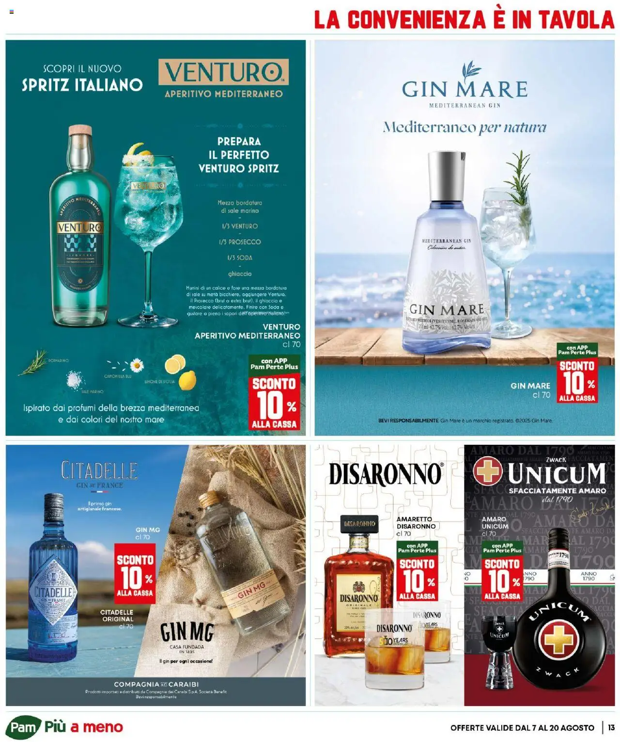 Volantino Panorama del 07.08.2025 | Pagina: 13 | Prodotti: Calice, Gin, Prosecco, Aperitivo