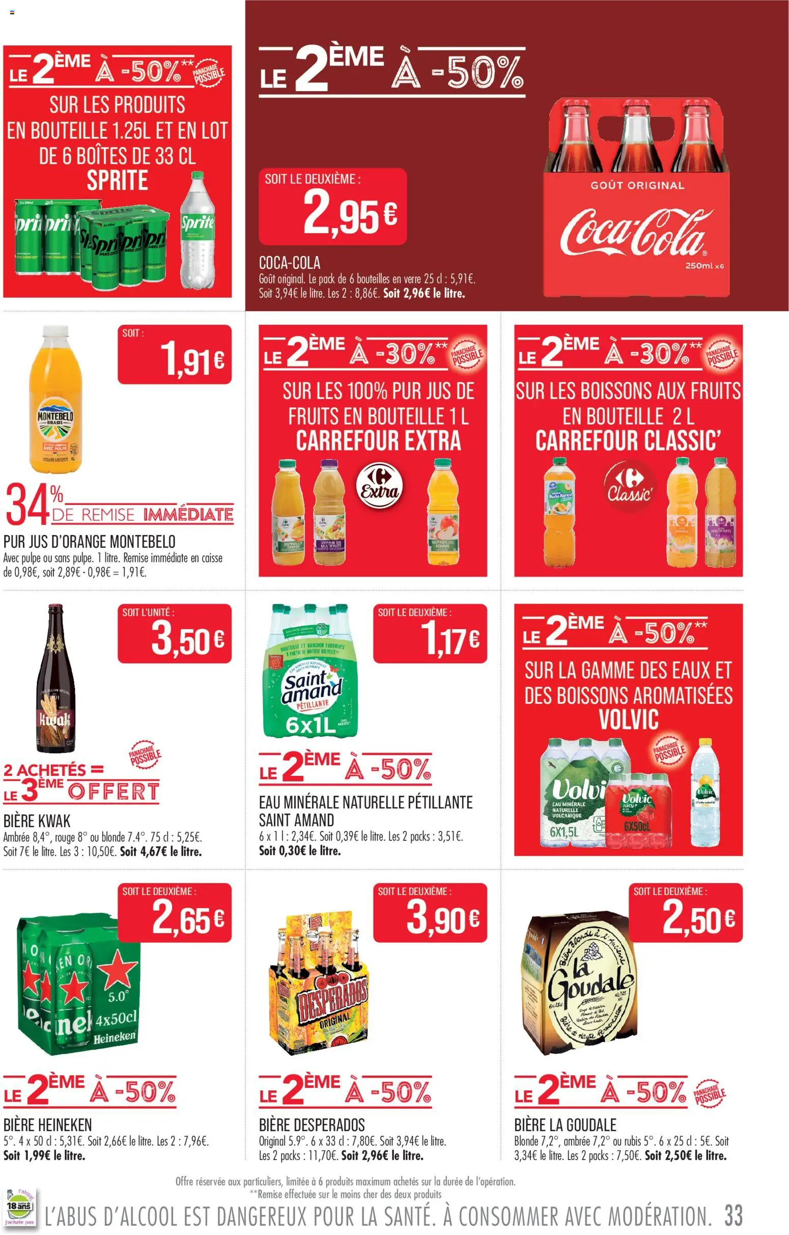 {H1} | Page: 33 | Produits: Goudale, Eau minérale, Jus d'orange, Volvic eau minerale naturelle