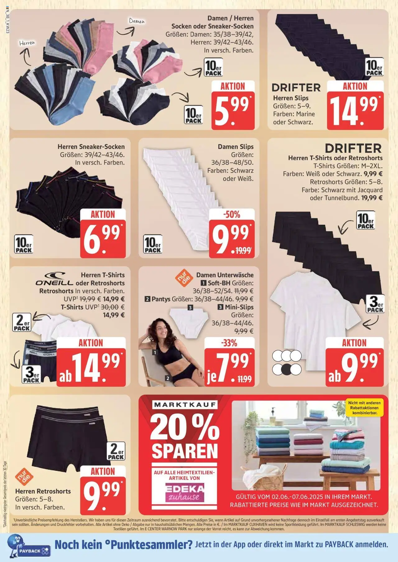 Marktkauf - Marktkauf: Wochenangebote - gültig ab dem 01.06.2025 | Seite: 38 | Produkte: Unterwäsche, Socken