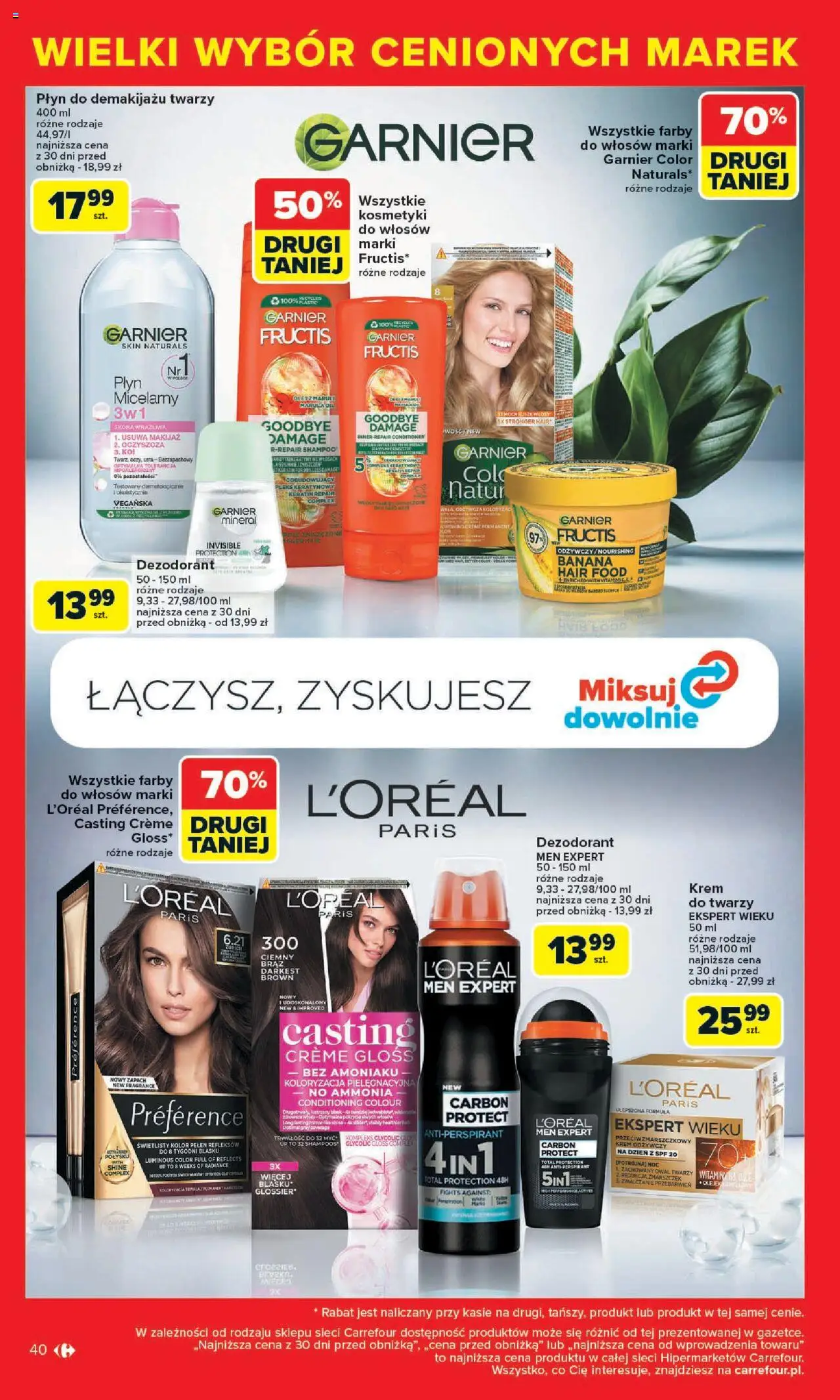 Carrefour Gazetka - Cenione marki, super ceny od 04.08.2025 | Strona: 40 | Produkty: Farby do włosów, Kosmetyki, Makijaż, Dezodorant