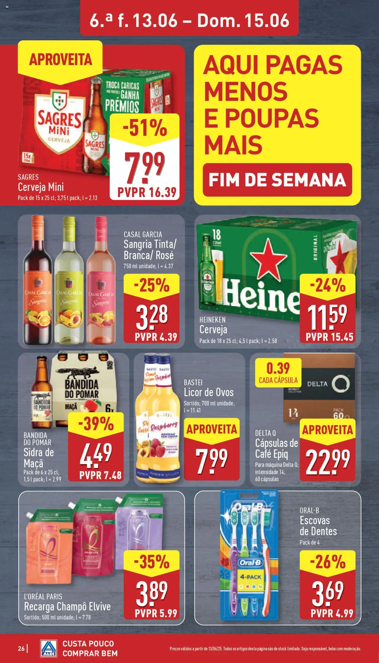 Aldi folheto │ válido de 09.06.2025 | Página: 26 | Produtos: Delta q, Ovos, Café, Cerveja