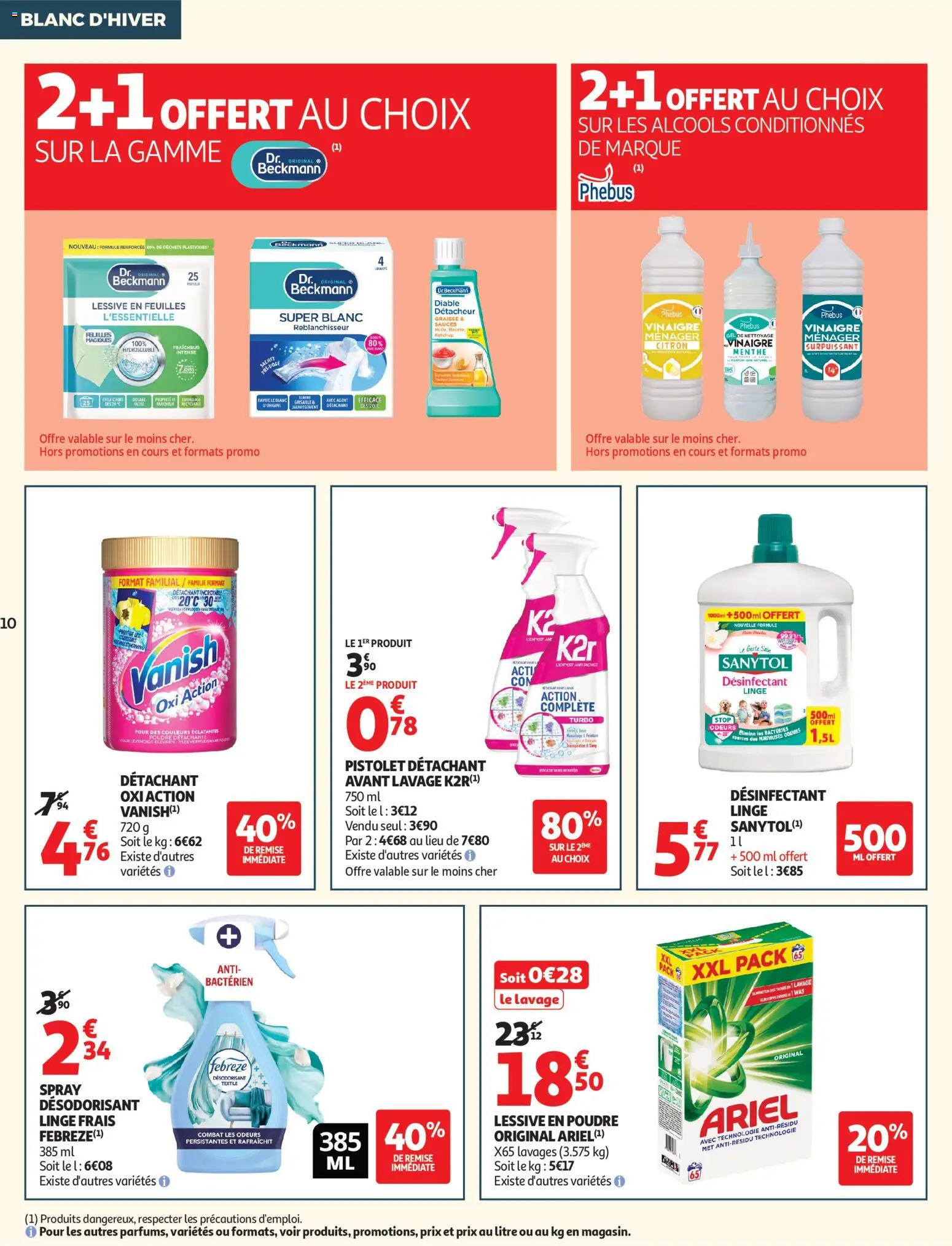 {H1} | Page: 10 | Produits: Poudre, Détachant, Lessive, Beurre