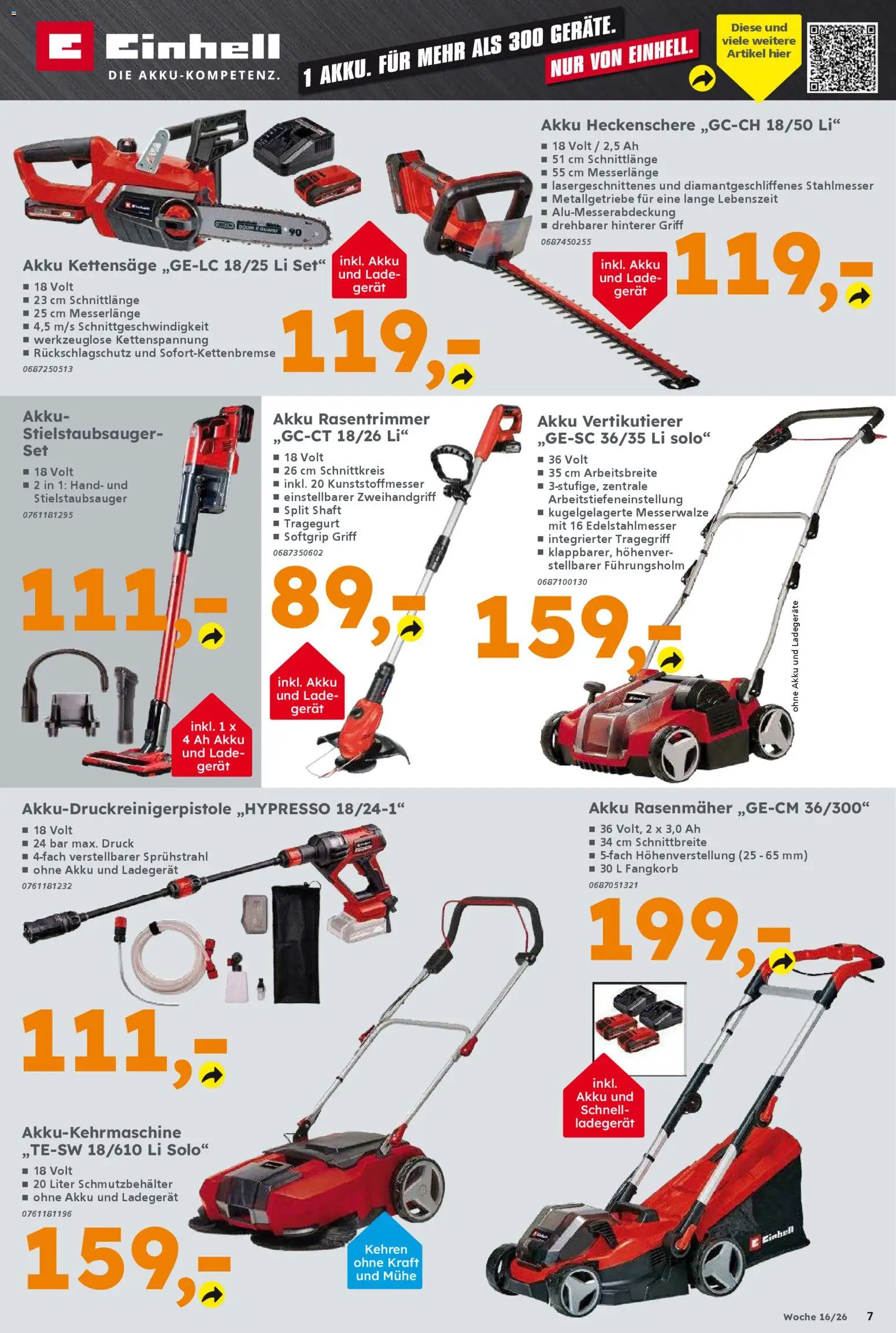 Globus Baumarkt Prospekt Berlin-Treptow	 – gültig ab 13.04.2026 | Seite: 7 | Produkte: Rasenmäher, Ladegerät