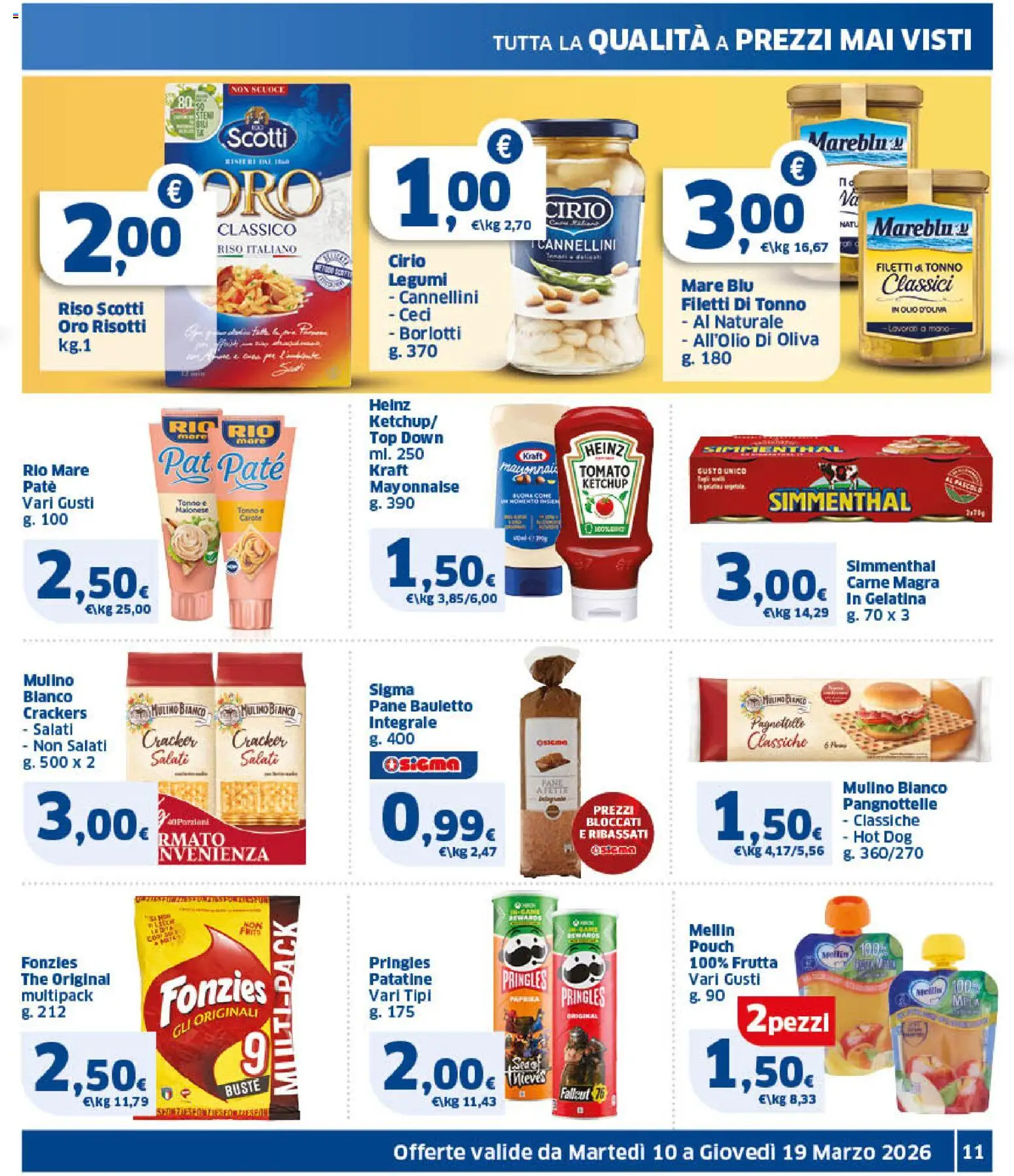Volantino SIGMA del 10.03.2026 | Pagina: 11 | Prodotti: Legumi, Riso, Top, Crackers