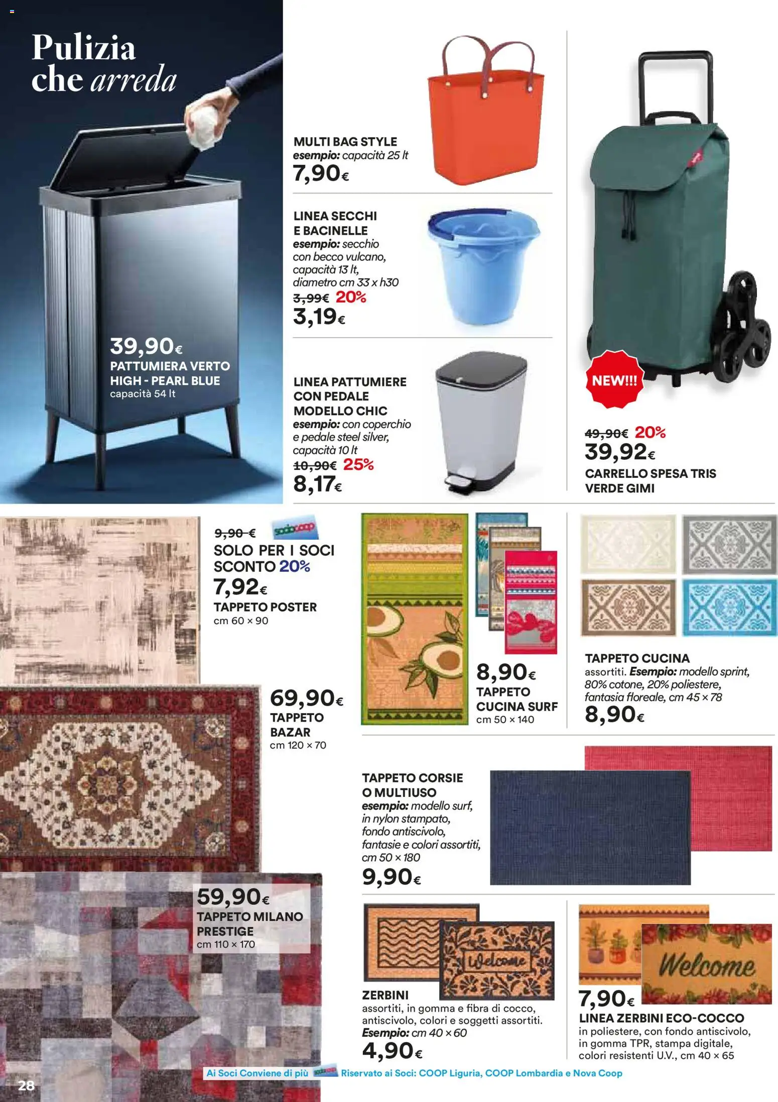 Volantino Ipercoop del 27.12.2025 | Pagina: 28 | Prodotti: Secchio, Pattumiera, Stampa, Tappeto