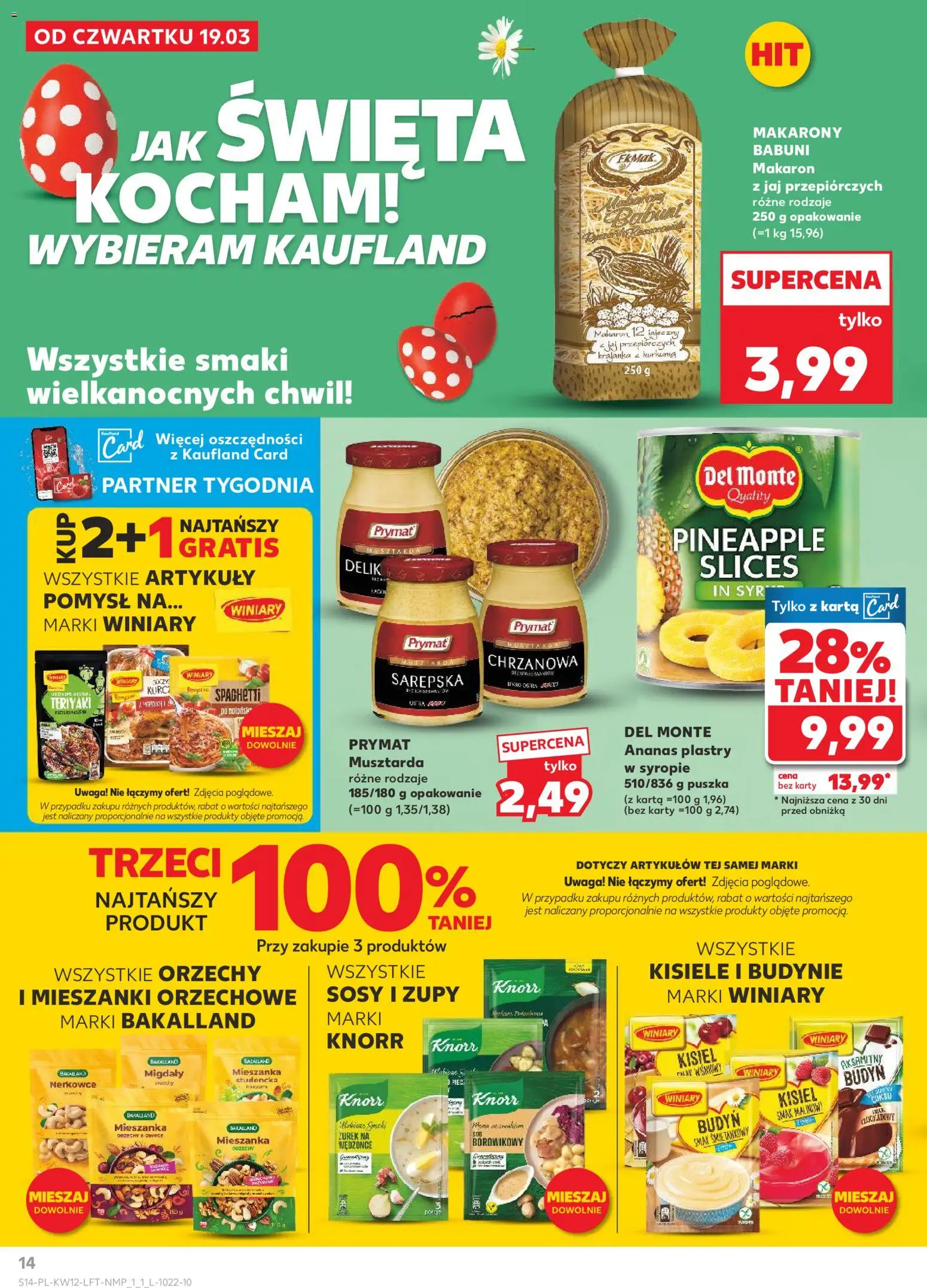 Kaufland Polsko leták od 19.03.2026 | Strana: 14 | Produkty: Sýr, Knorr, Karty, Kurkuma