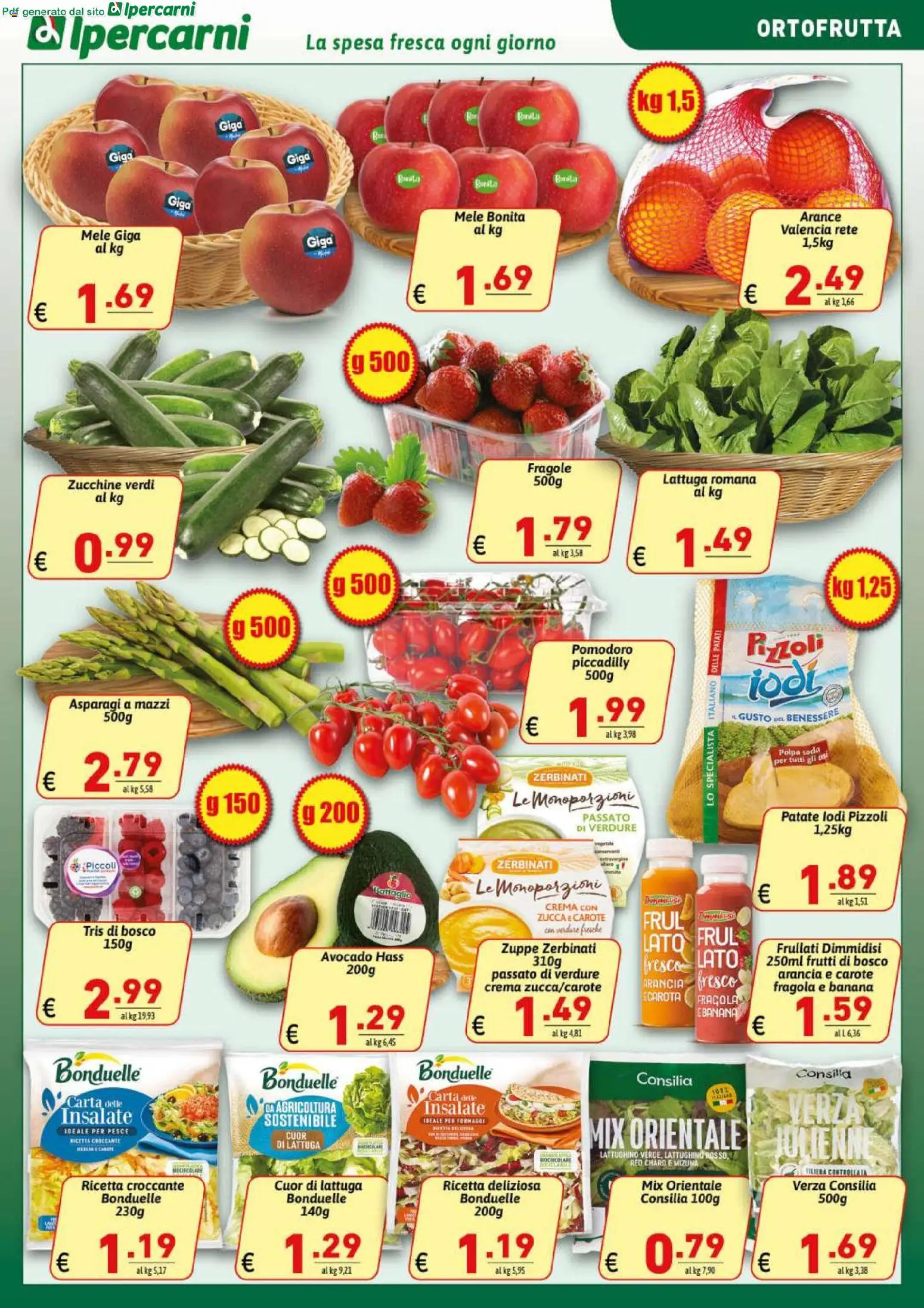 Volantino Ipercarni del 29.04.2026 | Pagina: 5 | Prodotti: Mele, Fragole, Patate, Asparagi