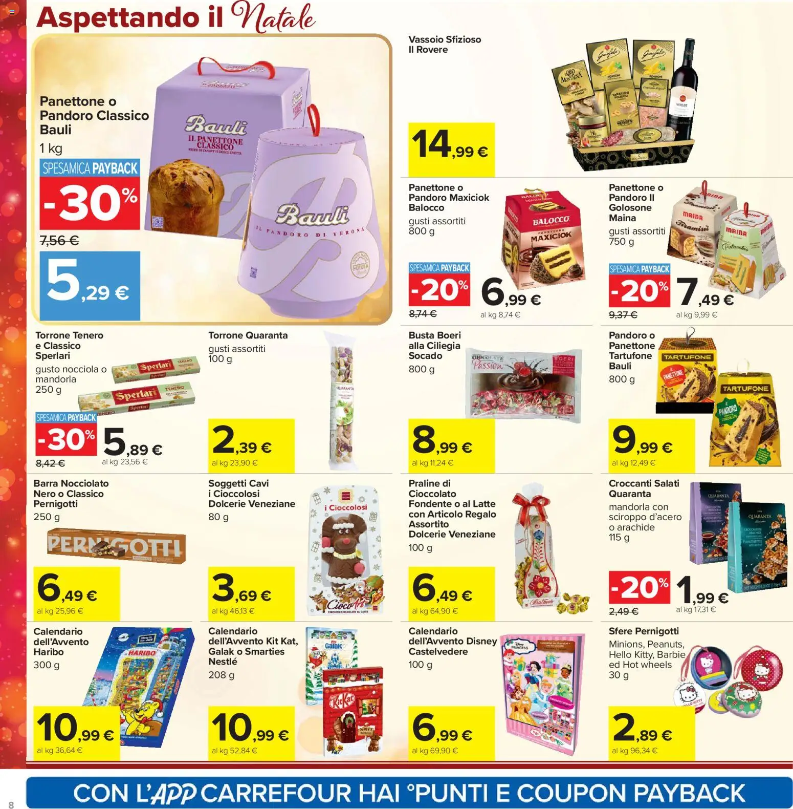 Volantino Carrefour del 17.11.2025 | Pagina: 8 | Prodotti: Cioccolato, Latte, Pandoro, Vassoio