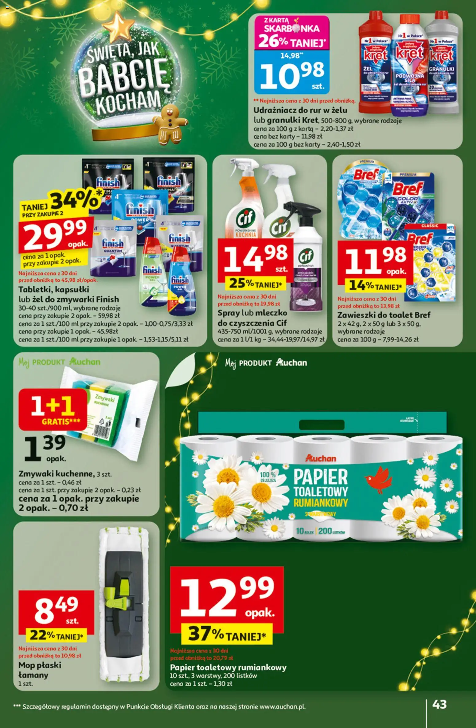 Auchan Black Friday od 27.11.2025 | Strona: 43 | Produkty: Karta, Papier toaletowy, Finish