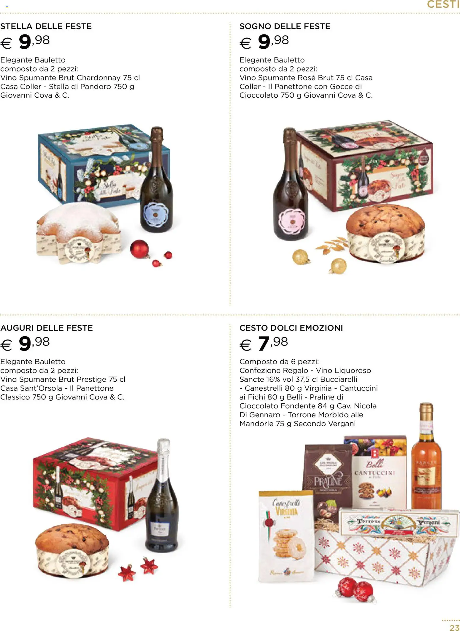 Volantino Esselunga S del 13.11.2025 | Pagina: 23 | Prodotti: Vino, Pandoro, Spumante, Canestrelli