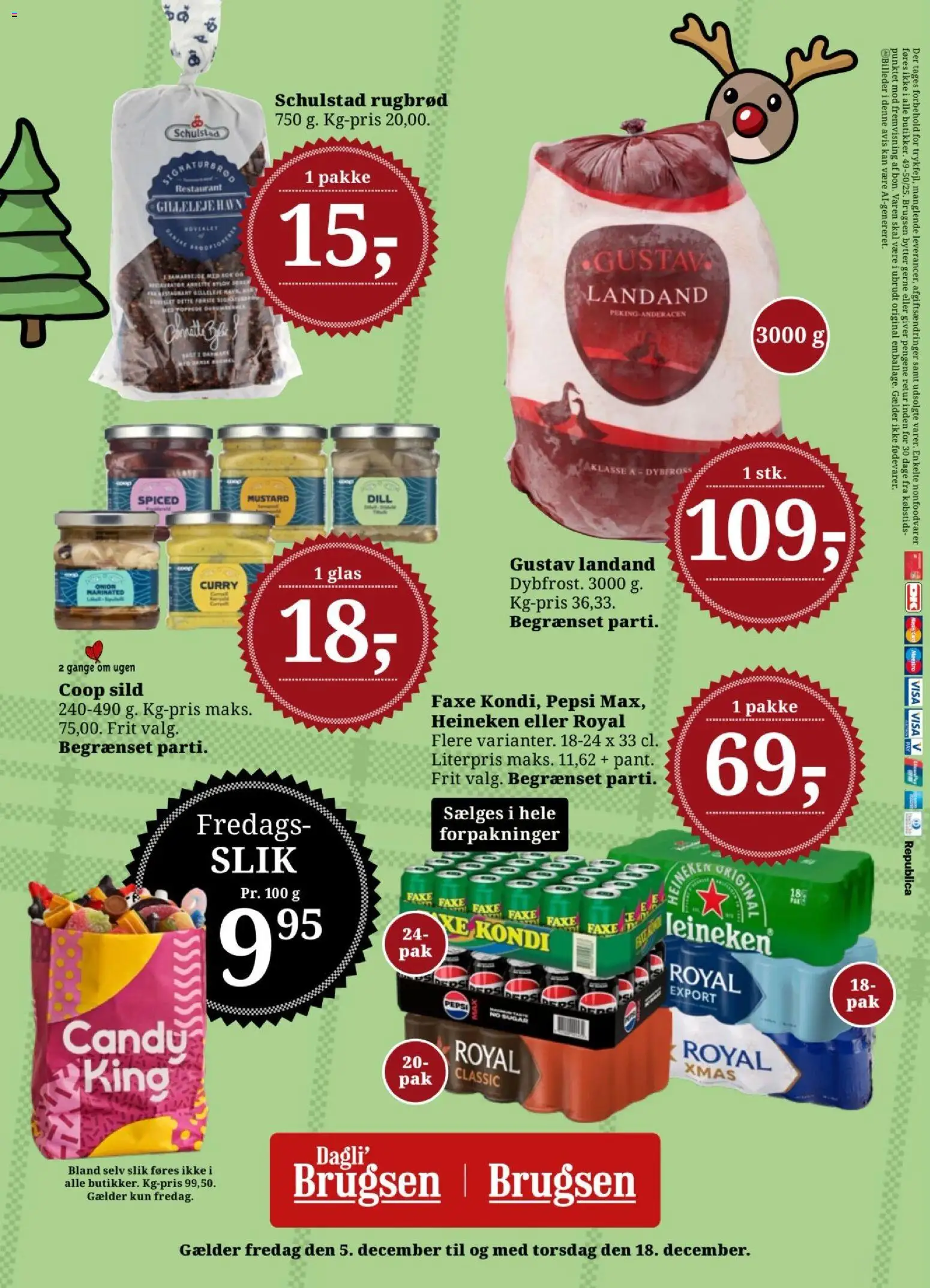 Dagli'Brugsen tilbudsavis – gyldig fra 05.12.2025 | Side: 17 | Produkter: Slik, Sild, Rugbrød, Pepsi
