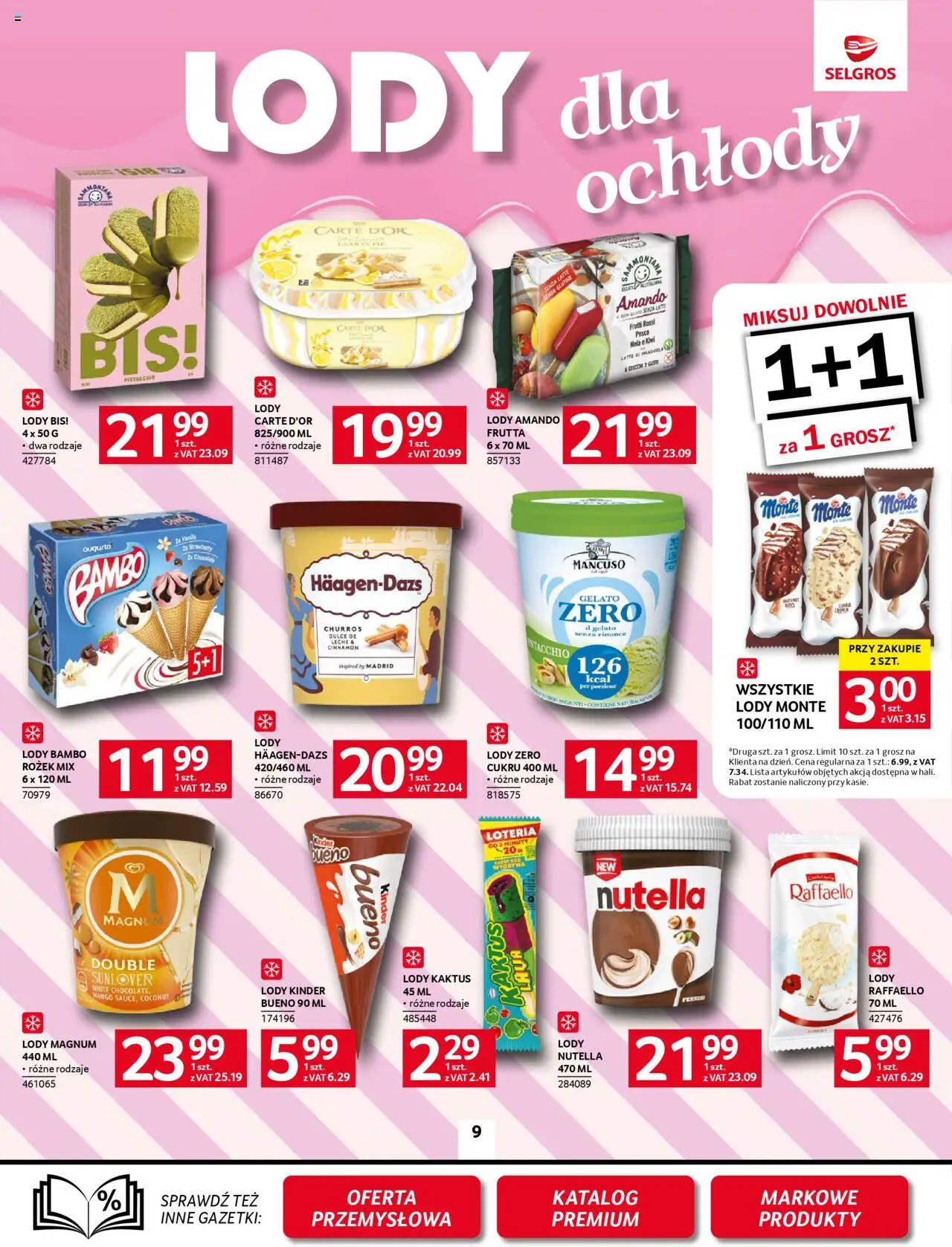 Selgros cash&carry Gazetka od 05.06.2025 | Strona: 9 | Produkty: Lody bambo, Nutella, Lody Magnum, Lody