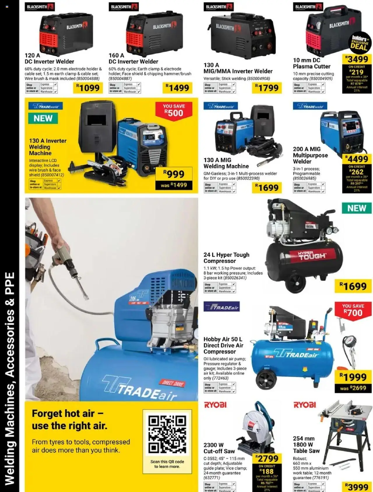 New Builders catalogue – valid from 14.10.2025 | Page: 12 | Products: Cutter, Table, Compressor, Mask