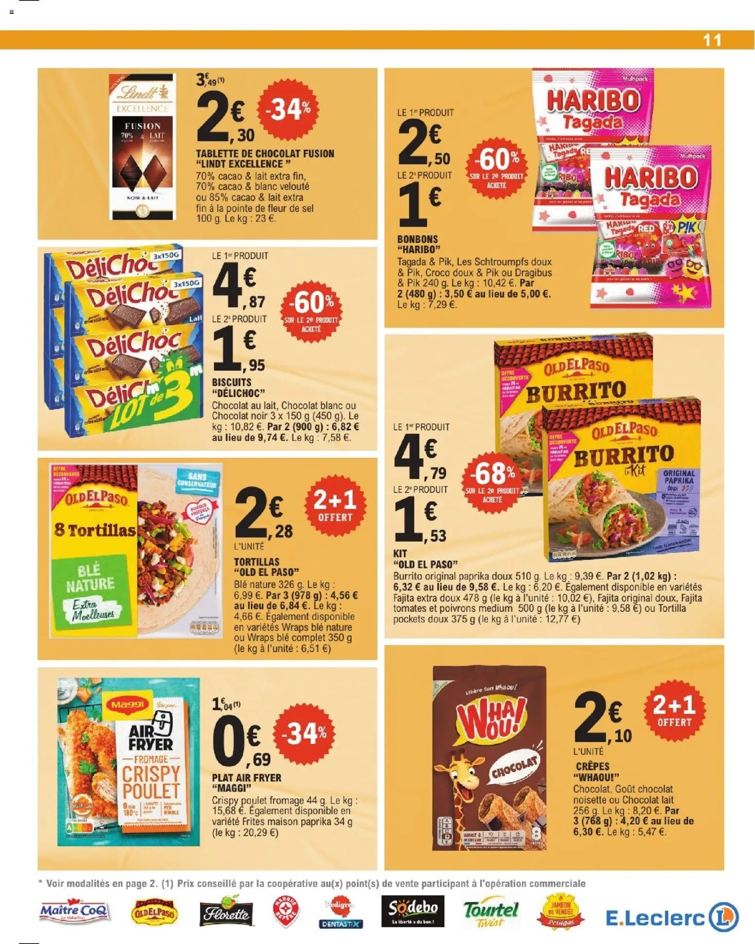 {H1} | Page: 11 | Produits: Tablette, Tortillas, Lait, Chocolat