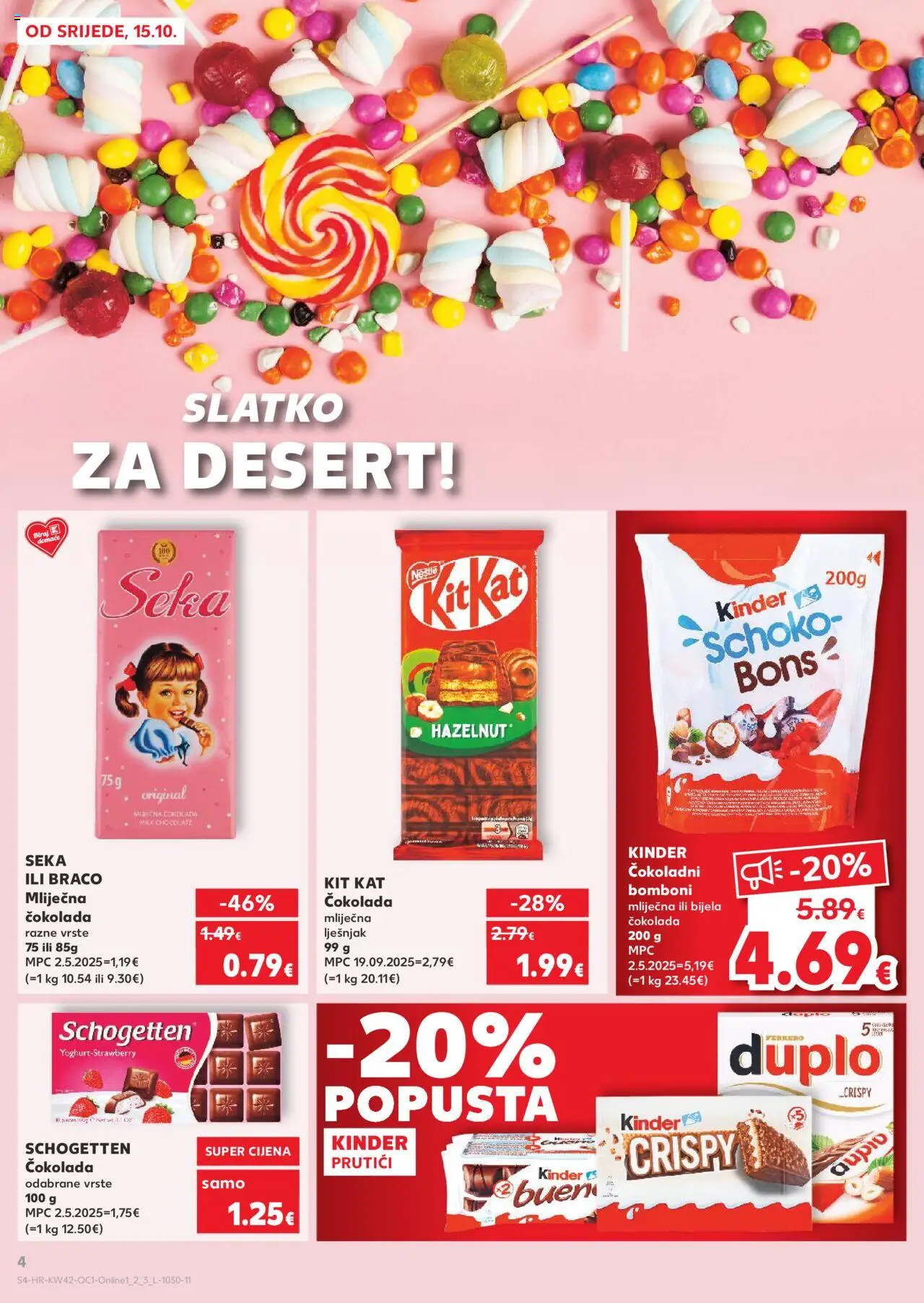 Kaufland katalog | vrijedi od 15.10.2025 | Stranica: 4 | Proizvodi: Čokolada, Bomboni, Lješnjak