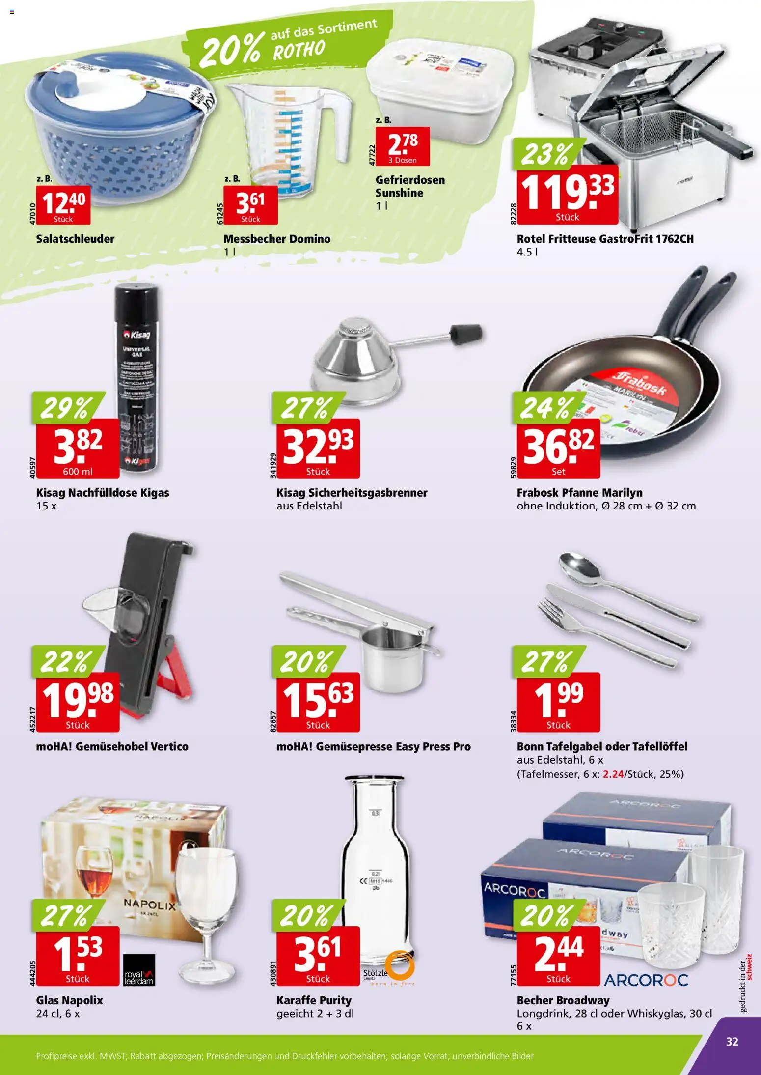 Aligro aktionen Schlieren, Gossau SG, Frauenfeld, Rapperswil-Jona, Sargans, Bern – gültig ab 04.05.2026 | Seite: 32 | Produkte: Fritteuse, Bilder