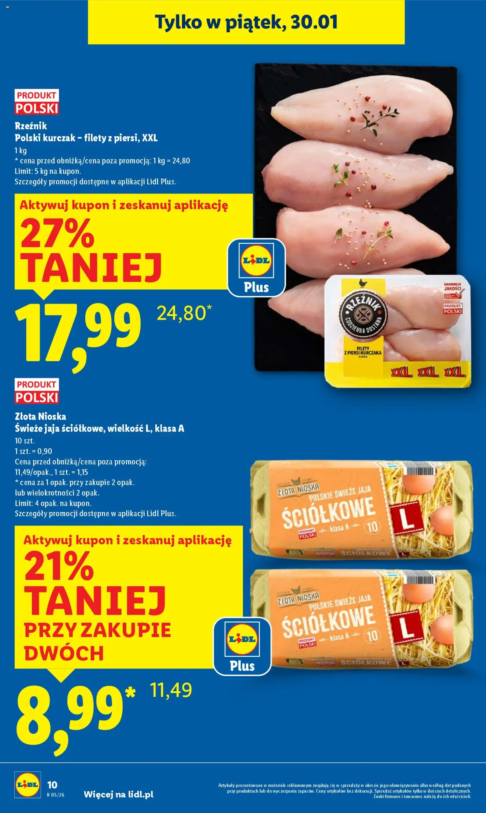 Lidl Gazetka od 29.01.2026 | Strona: 10 | Produkty: Kurczak, Piersi, Jaja