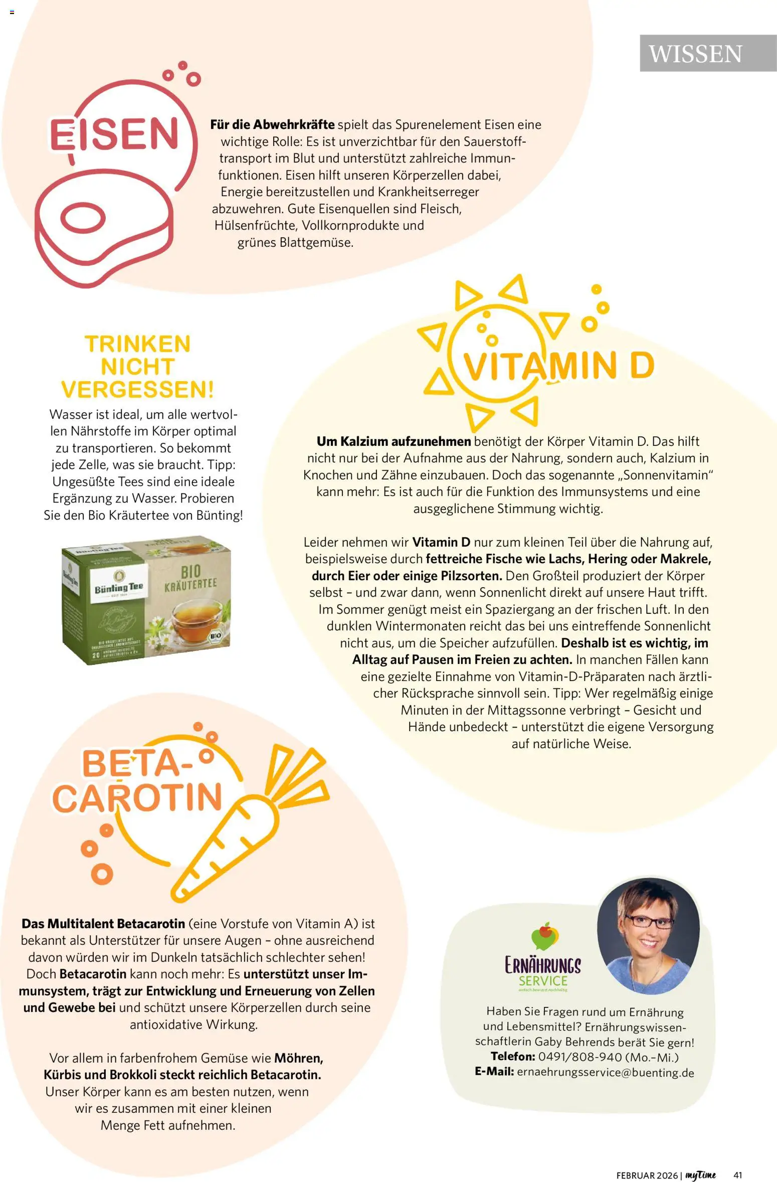 Famila Nordwest myTime Februar 2026 – gültig ab 01.02.2026 | Seite: 41 | Produkte: Eier, Wasser, Brokkoli, Tee