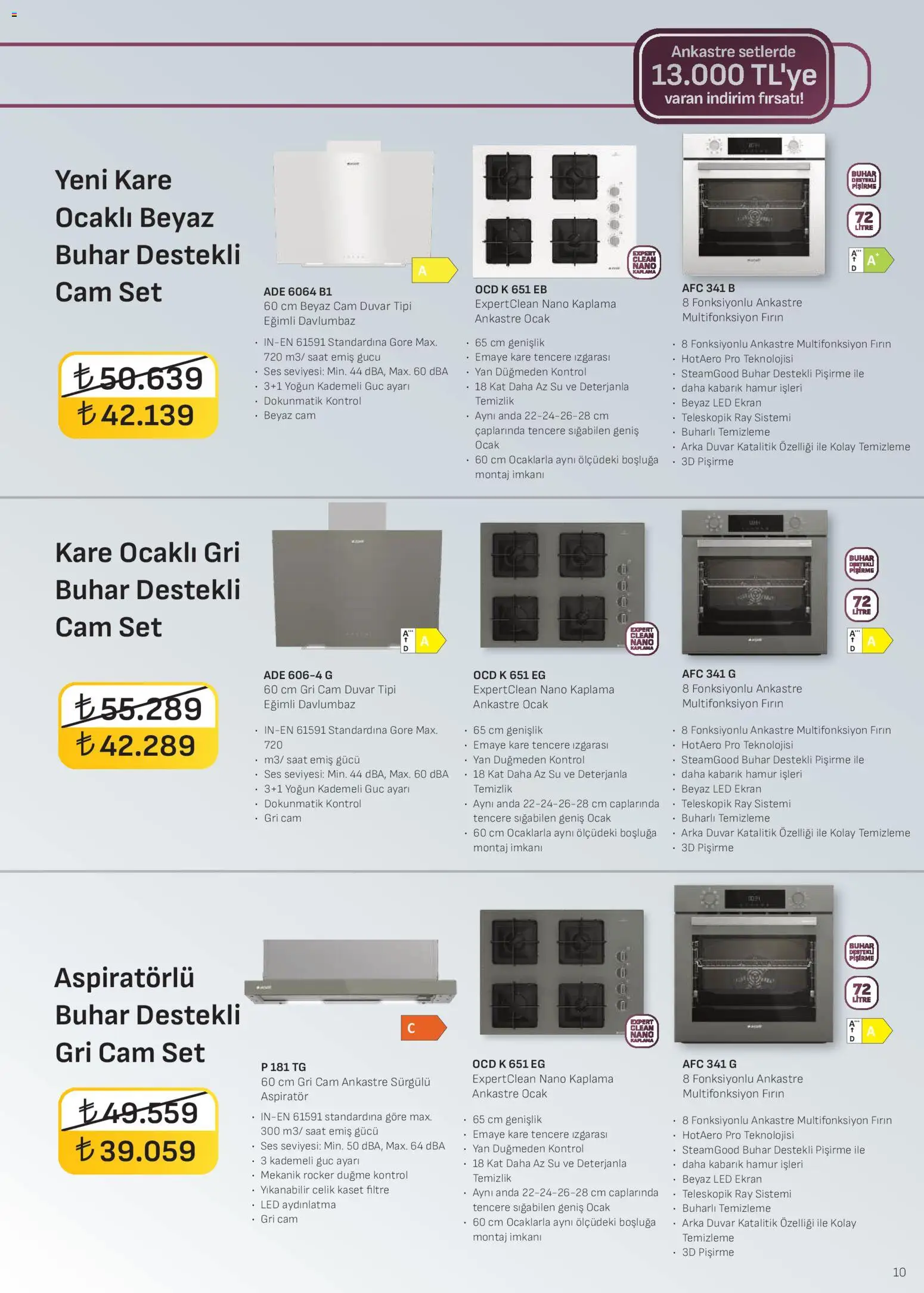 Arçelik - Ankastre Kataloğu - 01.03.2026 tarihinden itibaren geçerlidir | Sayfa: 10