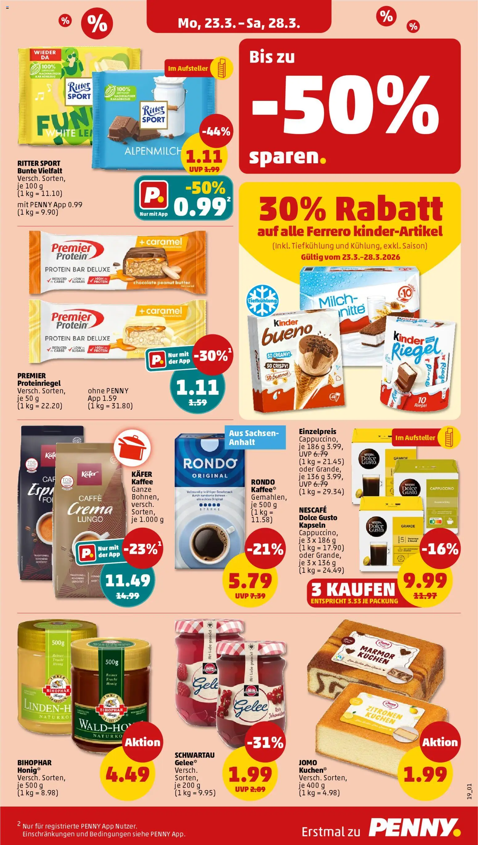 Penny Prospekt 	 – gültig ab 23.03.2026 | Seite: 21 | Produkte: Nescafe, Milch, Butter, Dolce gusto