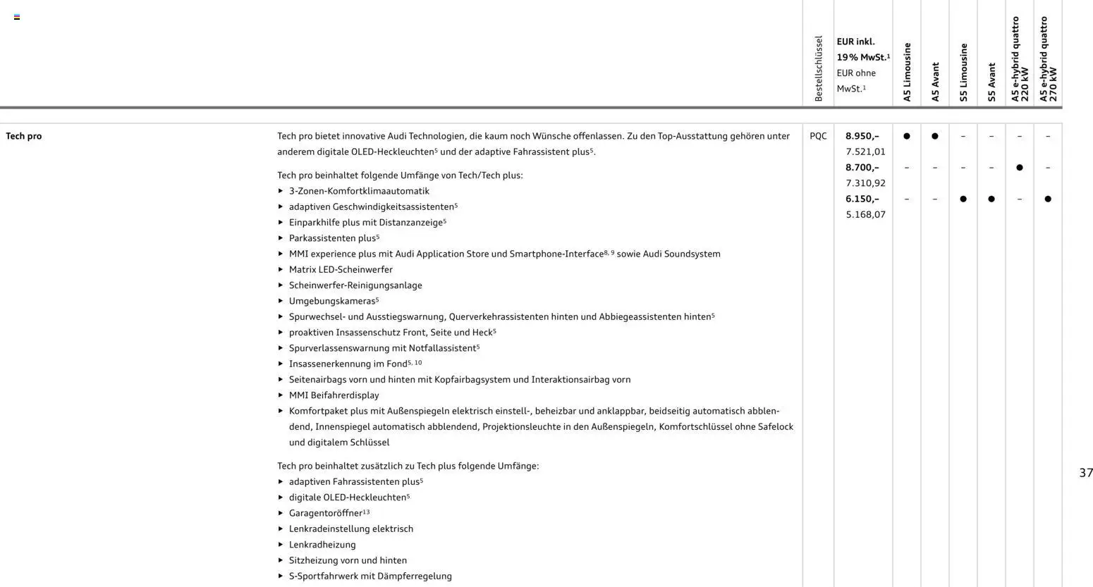 Audi A5 – gültig ab 28.10.2025 | Seite: 37 | Produkte: Soundsystem