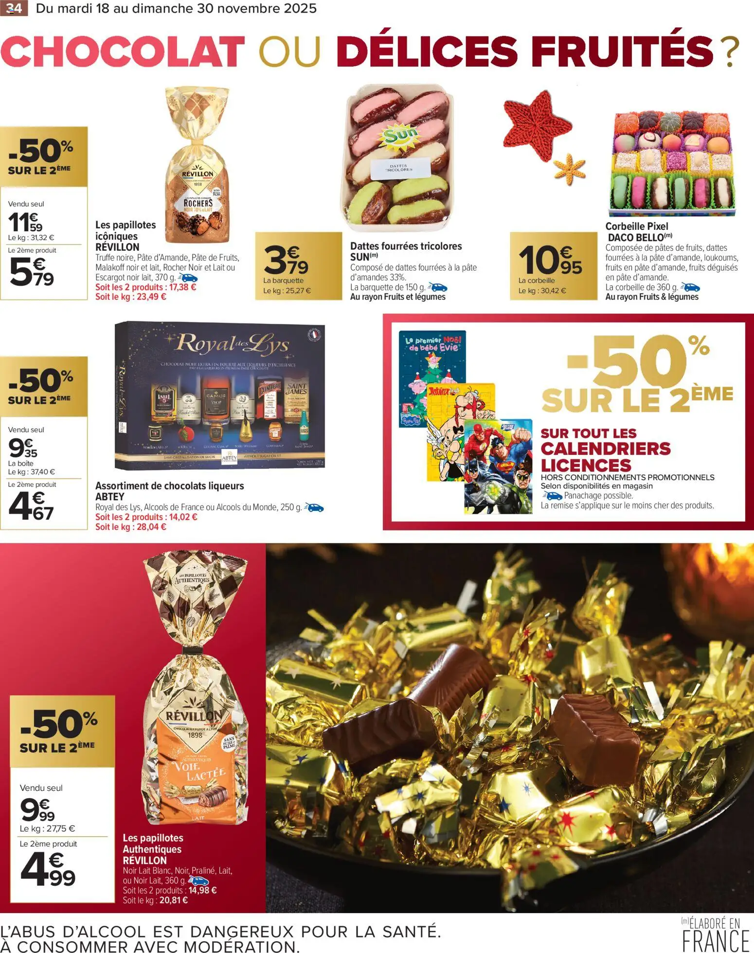 {H1} | Page: 36 | Produits: Dattes, Alcools, Chocolat, Pâtes