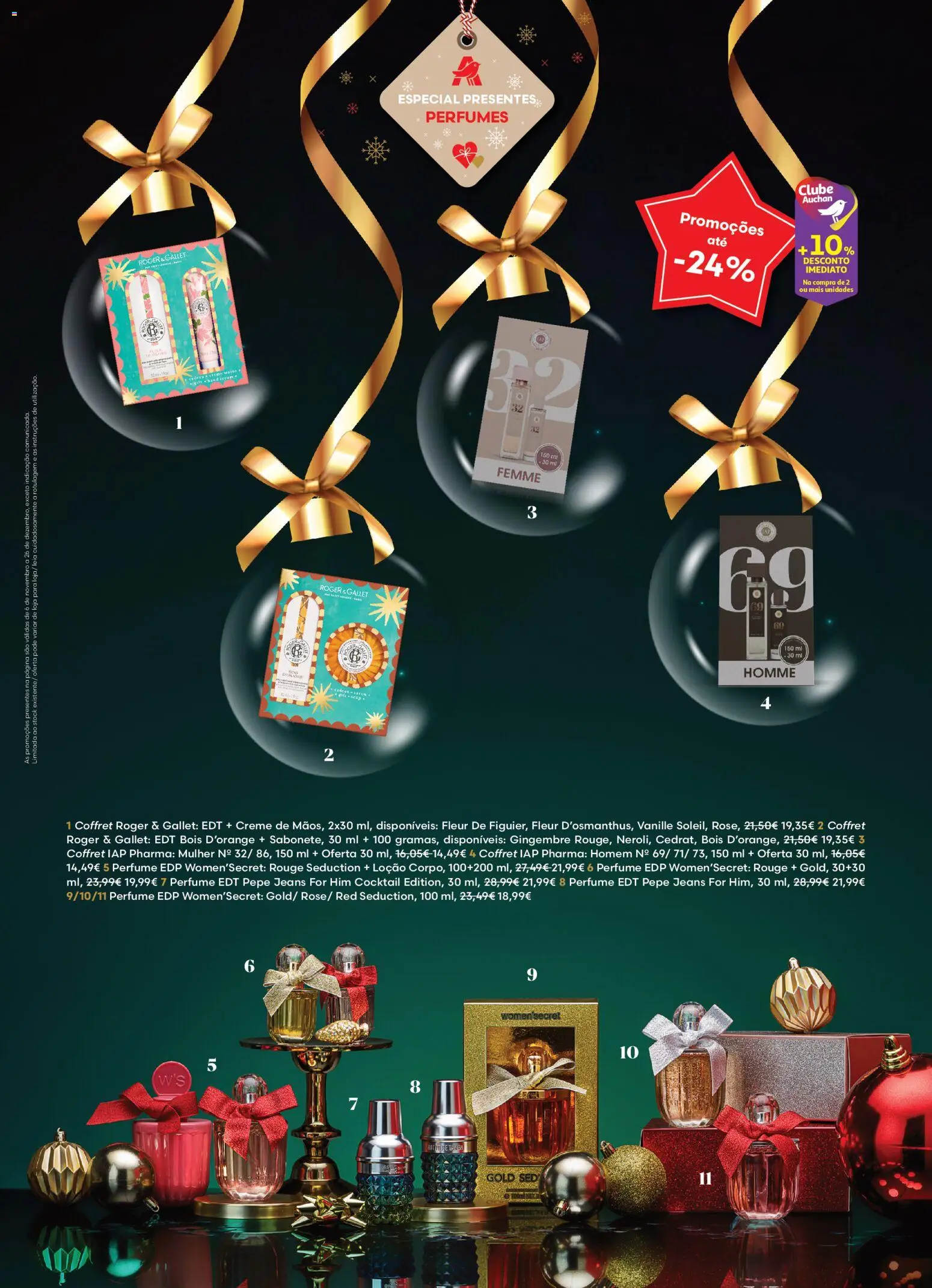 Auchan - Vem aí o Natal │ válido de 06.11.2025 | Página: 9 | Produtos: Jeans, Perfumes, Perfume, Creme