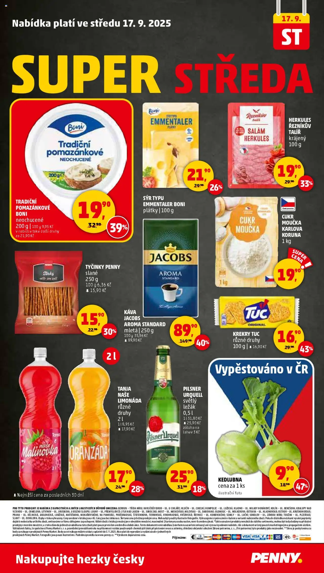 Penny Market leták - Čtvrtečník od 11.09.2025 | Strana: 28 | Produkty: Ovoce, Sýr, Pilsner, Body