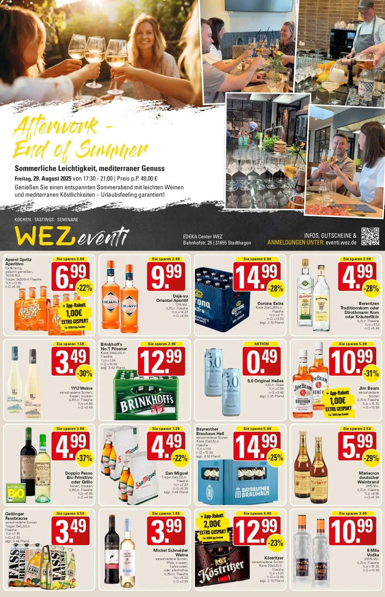 WEZ Prospekt - gültig ab dem 21.07.2025 | Seite: 13 | Produkte: Doppio Passo, Aperol, Vodka, Bourbon