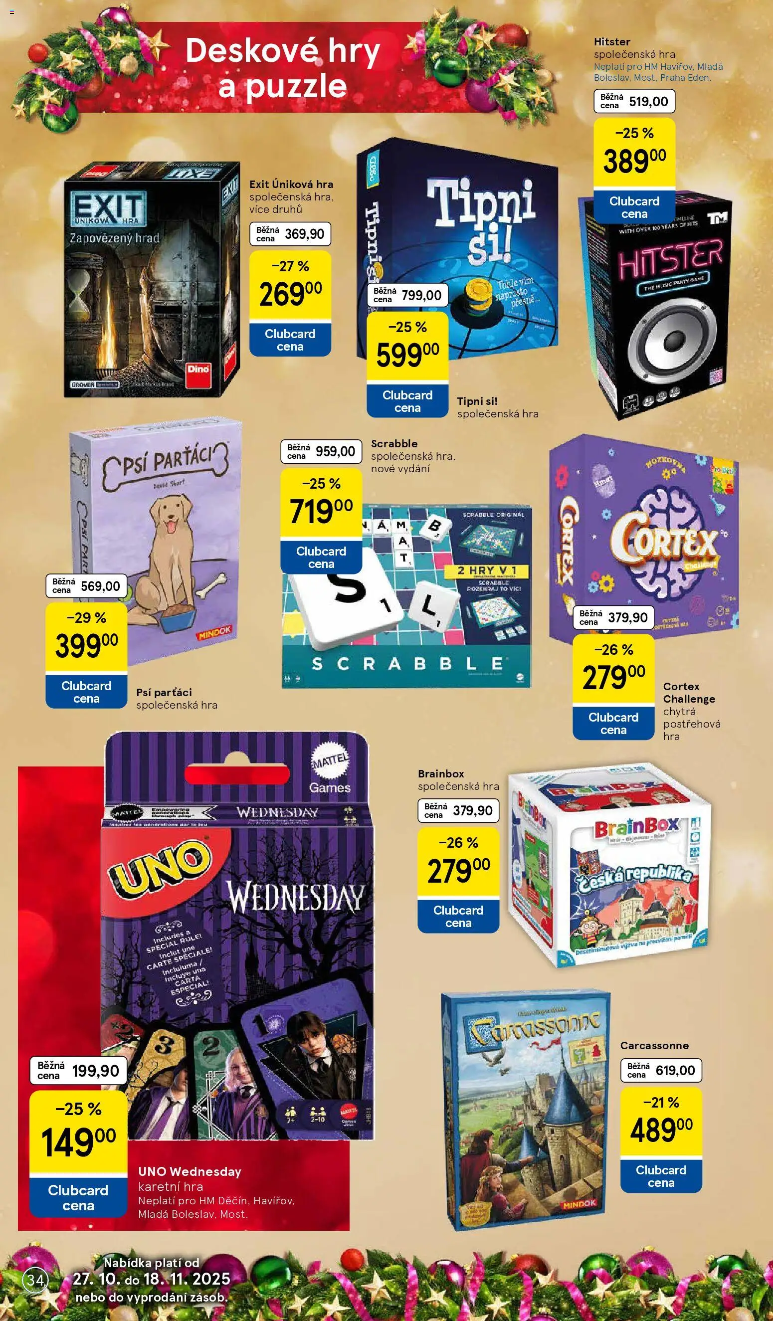 Tesco katalog od 27.10.2025 | Strana: 34 | Produkty: Mošt, Hra, Deskové hry, Puzzle