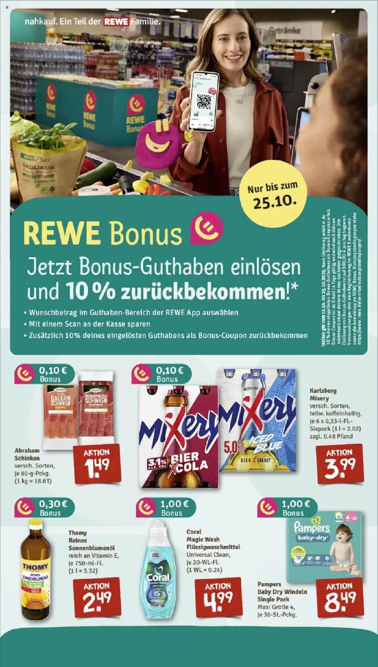 Rewe prospekt Wildpoldsried	 – gültig ab 19.10.2025 | Seite: 5 | Produkte: Bier, Sonnenblumenol, Schinken, Mixery