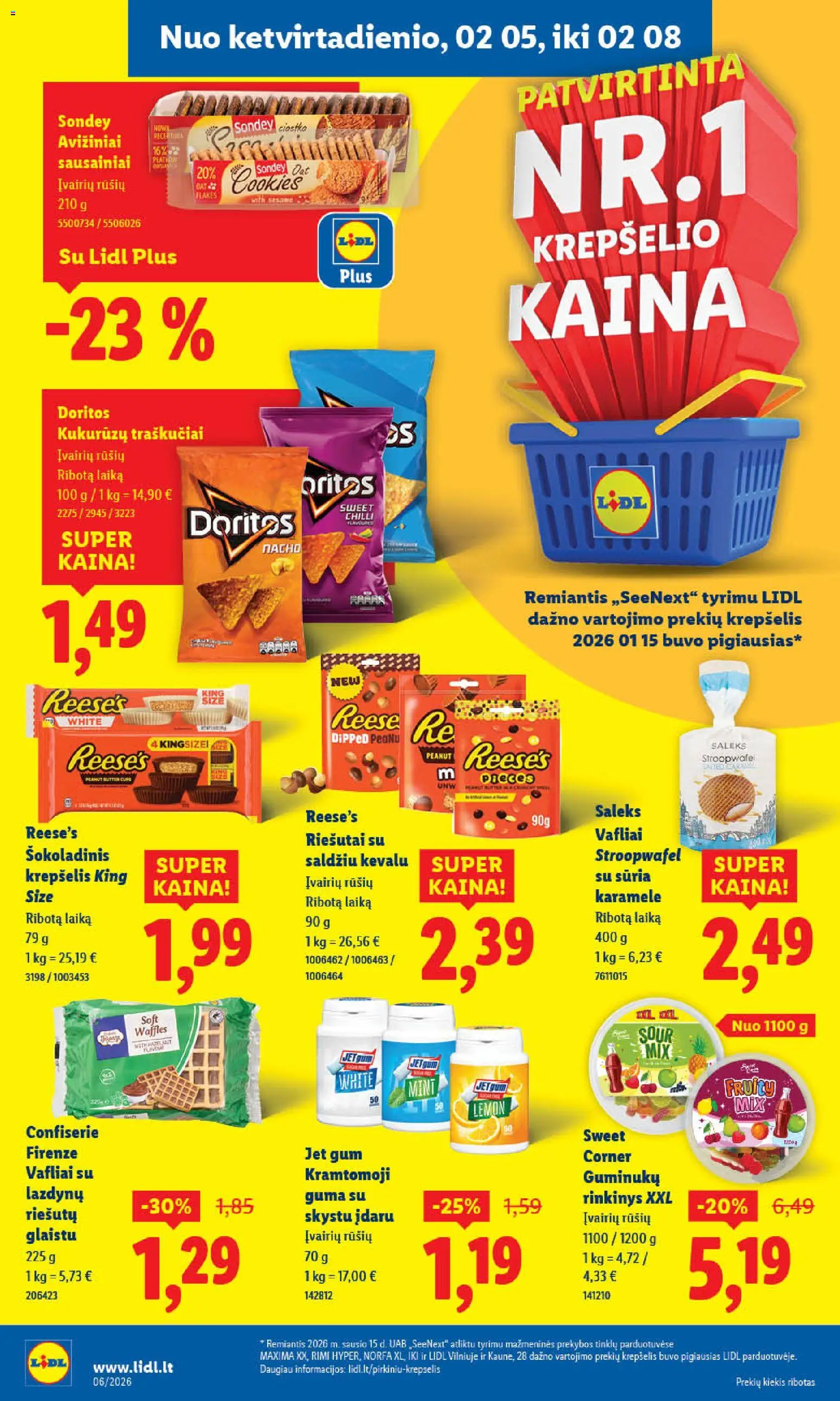 LIDL akcijos nuo 02.02.2026 | Puslapis: 34 | Prekių: Riešutai, Sausainiai, Vafliai, Traškučiai