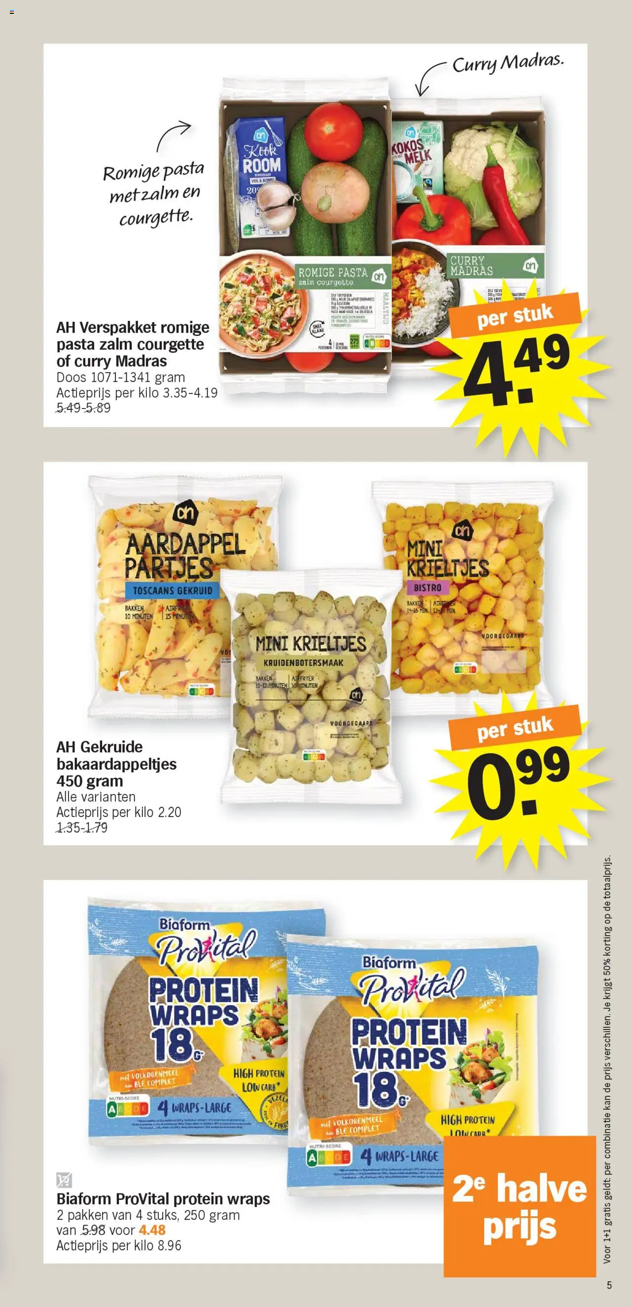  | Pagina: 5 | Producten: Zalm, Krieltjes, Room, Courgette
