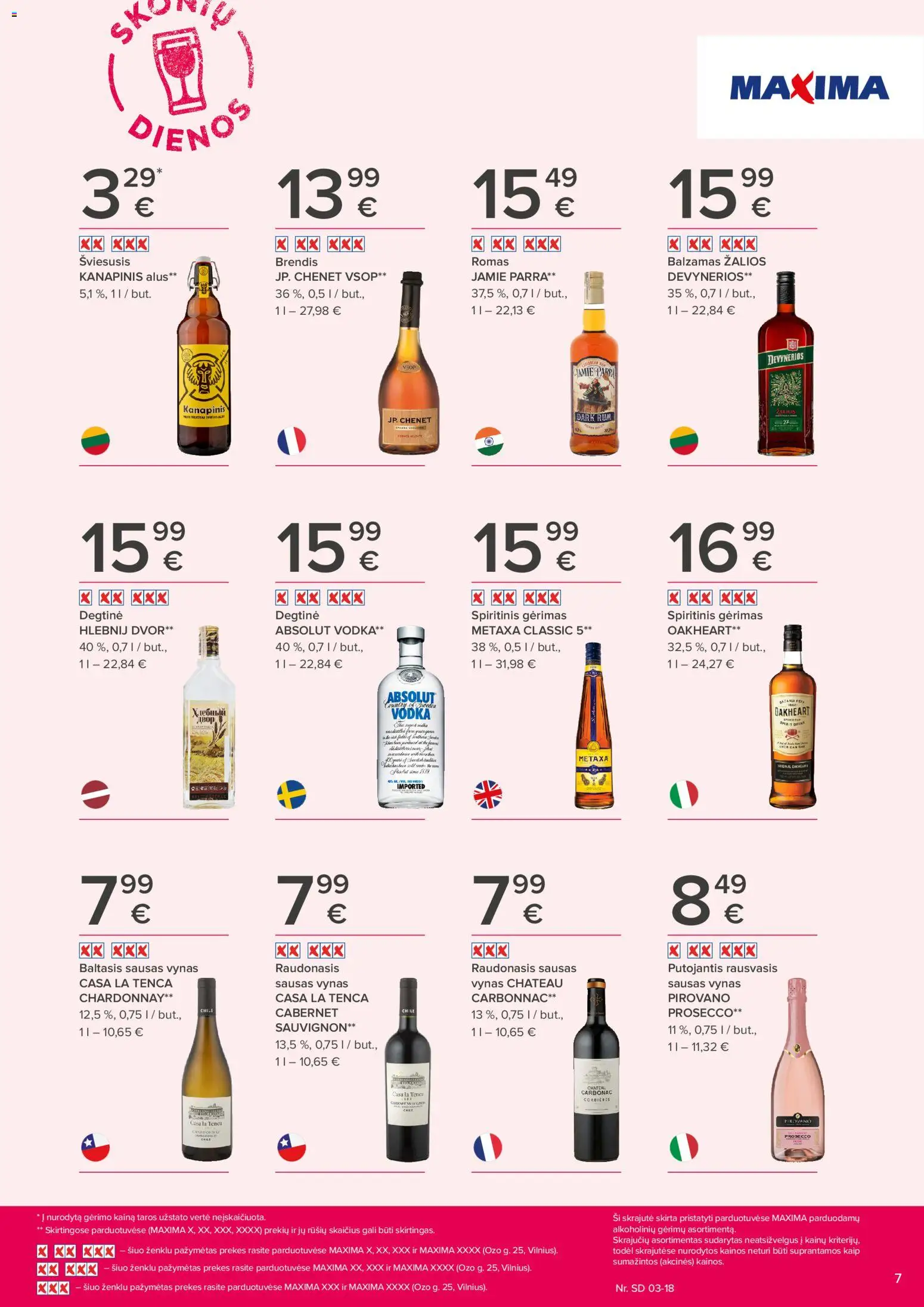 MAXIMA akcijos nuo 05.03.2026 | Puslapis: 7 | Prekių: Balzamas, Degtinė, Vynas, Alus