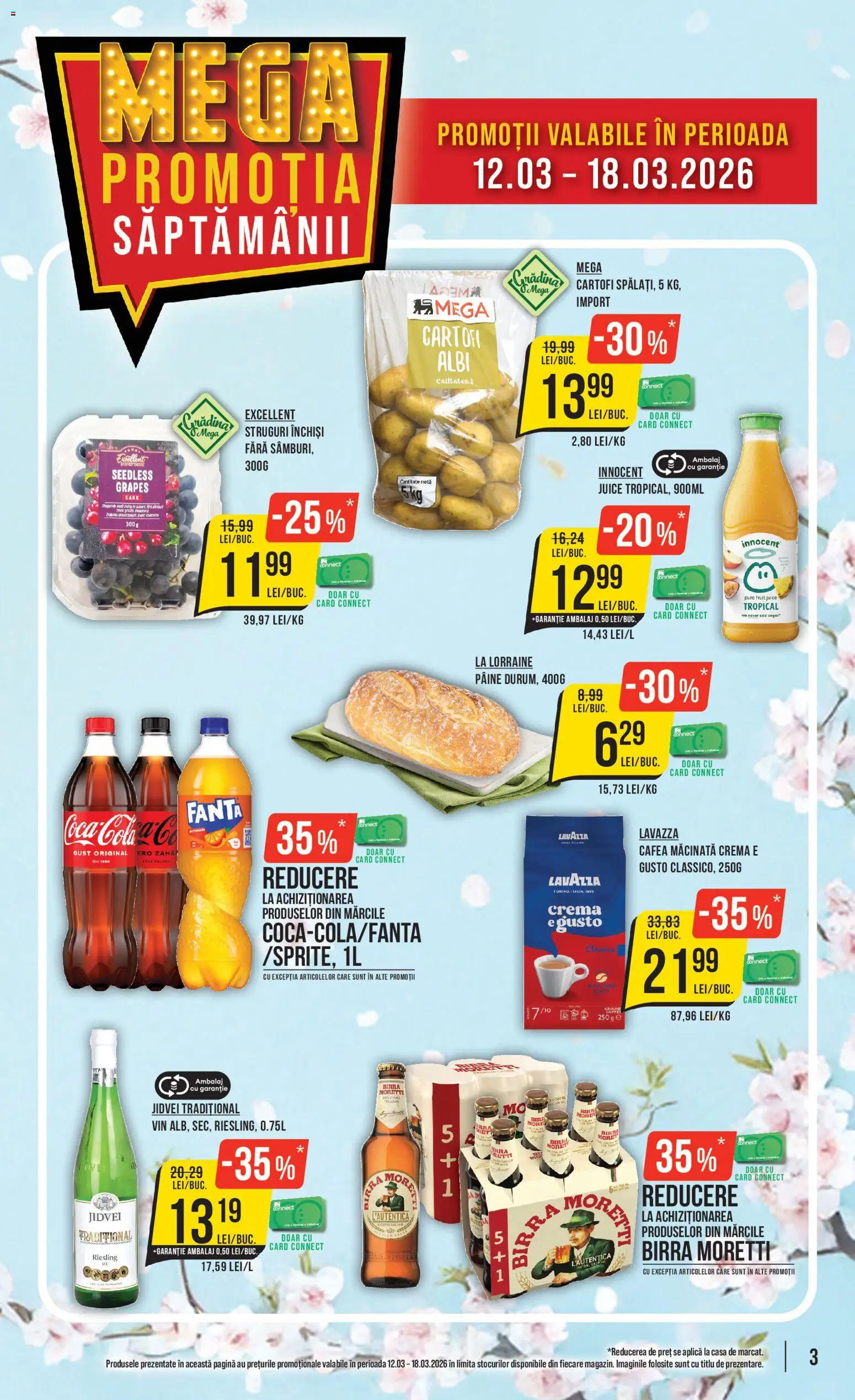 Noul catalog Mega Image – valabil de la 12.03.2026 | Pagină: 3 | Produse: Pâine, Cafea, Vin, Zahăr