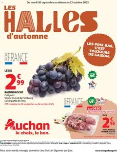 Auchan - Les Halles d'automne : les prix bas, c'est toujours de saison - Voorbeeld van een folder van Auchan, geldig van 30.09.2025