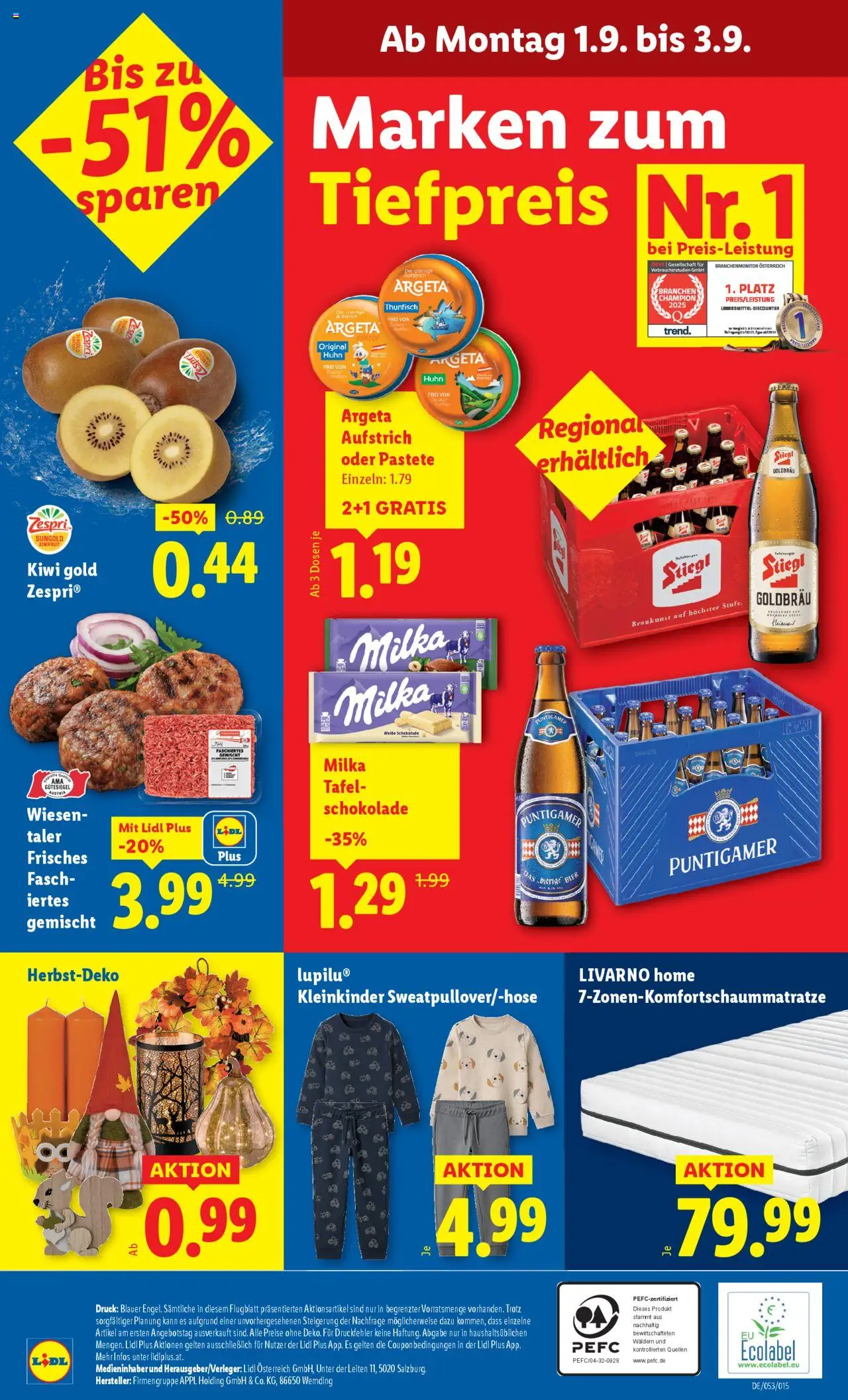 Lidl Flugblatt gültig ab 28.08.2025 | Seite: 44 | Produkte: Kiwi, Schokolade, Bier