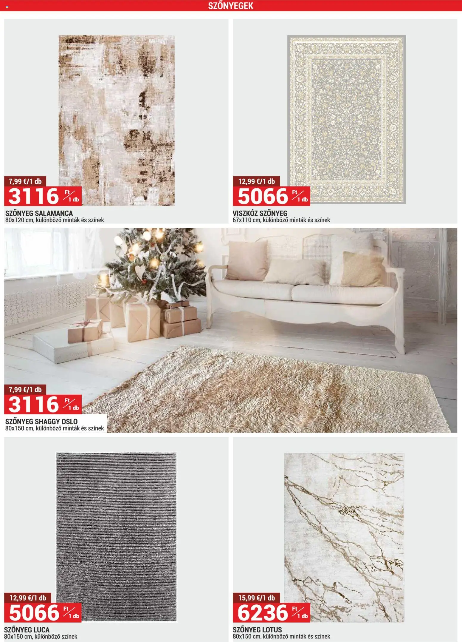 Merkury Market akciós ujság - amely érvényes a következő dátumtól: 01.12.2025 | Oldal: 13 | Termékek: Szőnyegek, Szőnyeg